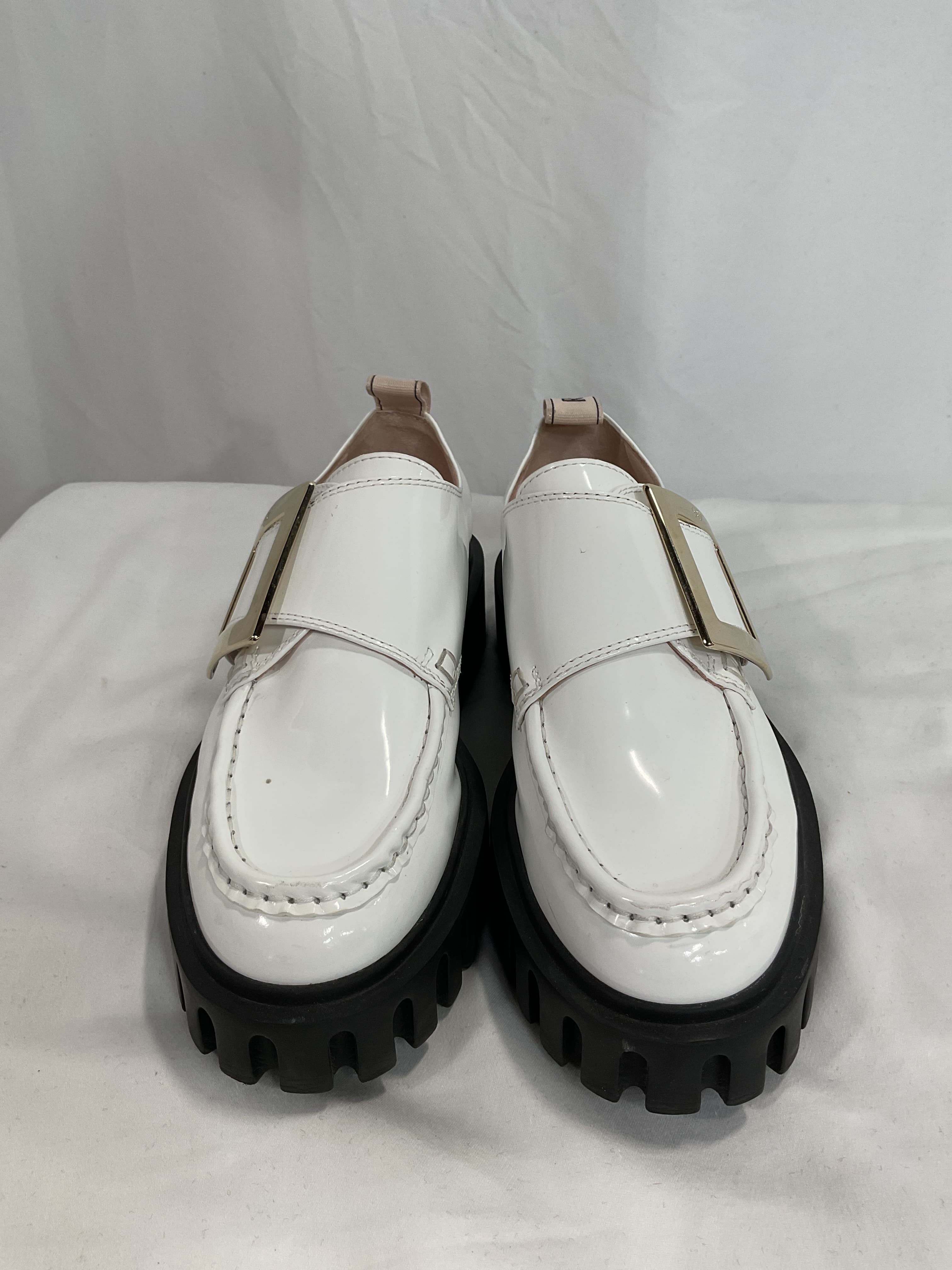 Viv Creeper Metal Buckle Patent Leather Loafers - Image 4