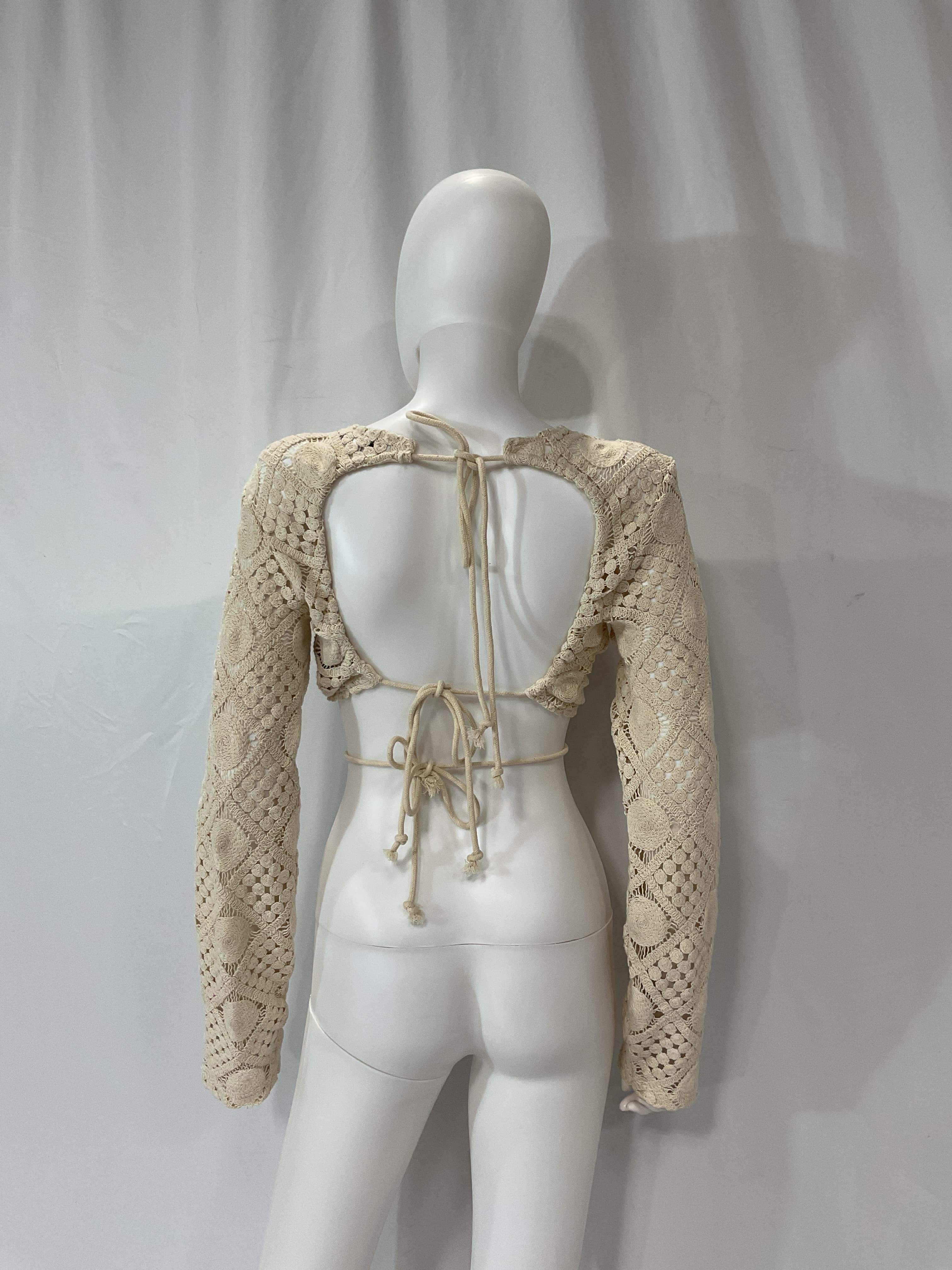 Hira Crochet Top In Chalk - Image 2