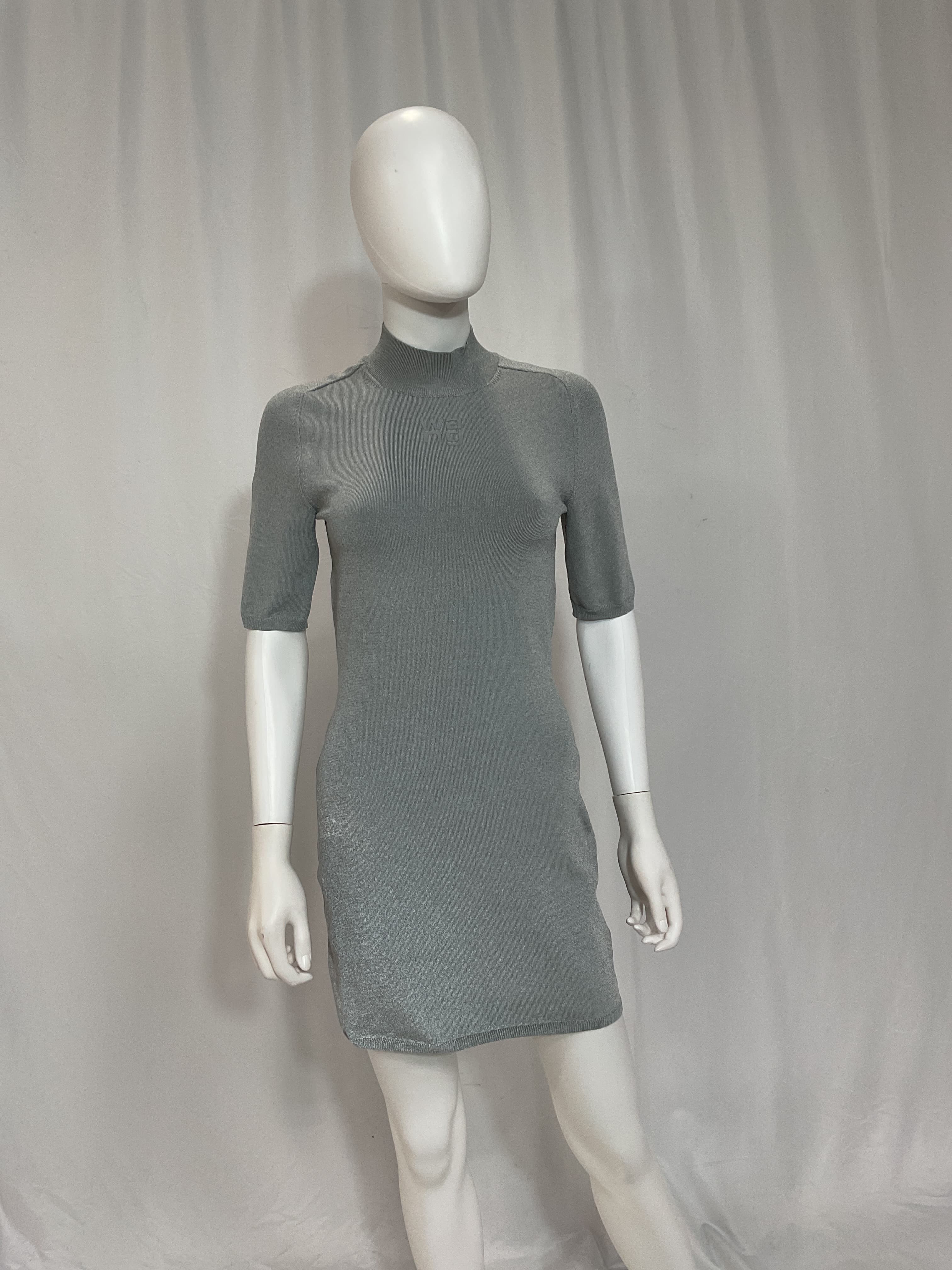 Short Sleeve Mini Dress W/ Printed Logo In Alloy - Image 3