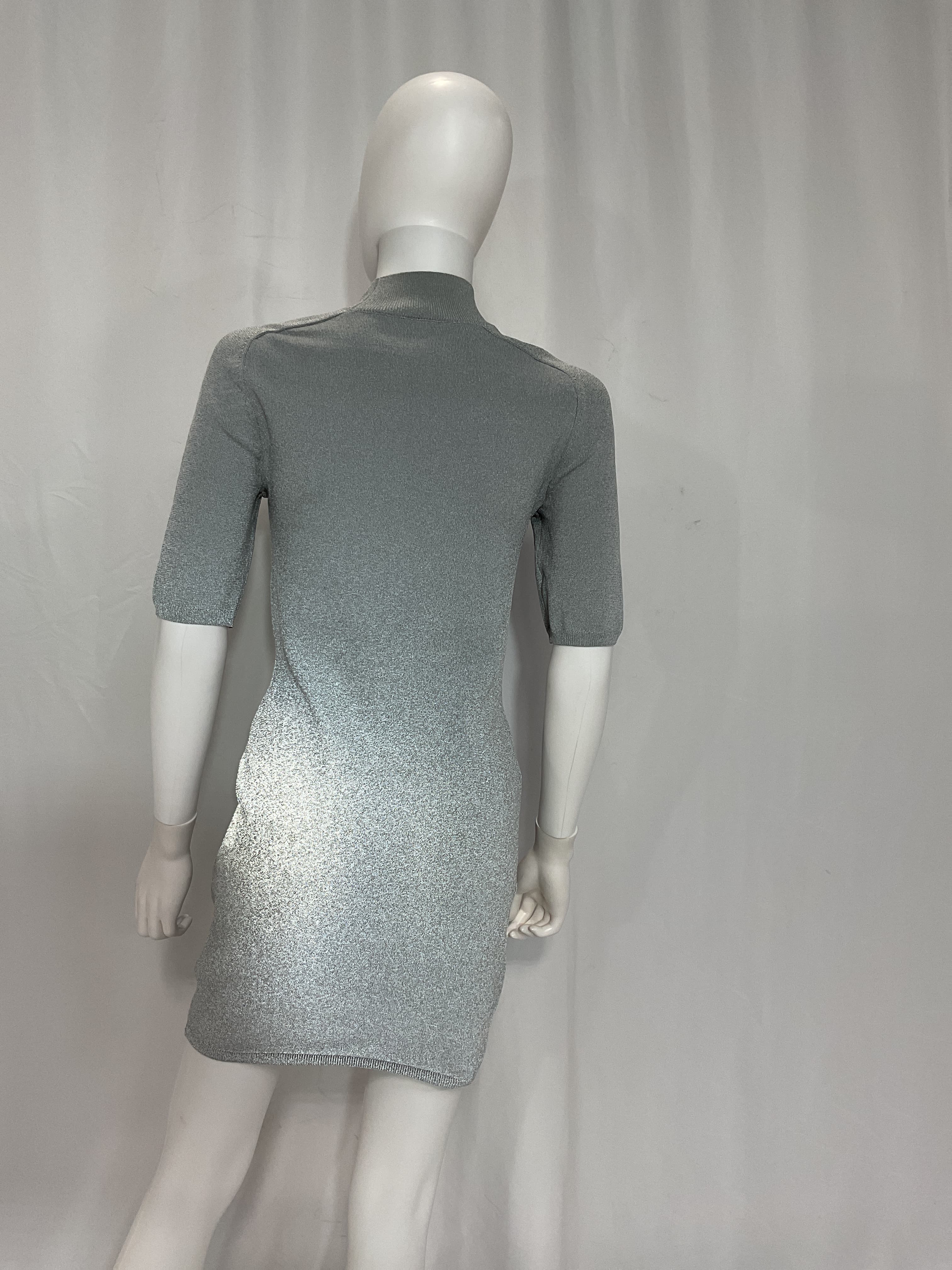 Short Sleeve Mini Dress W/ Printed Logo In Alloy - Image 4