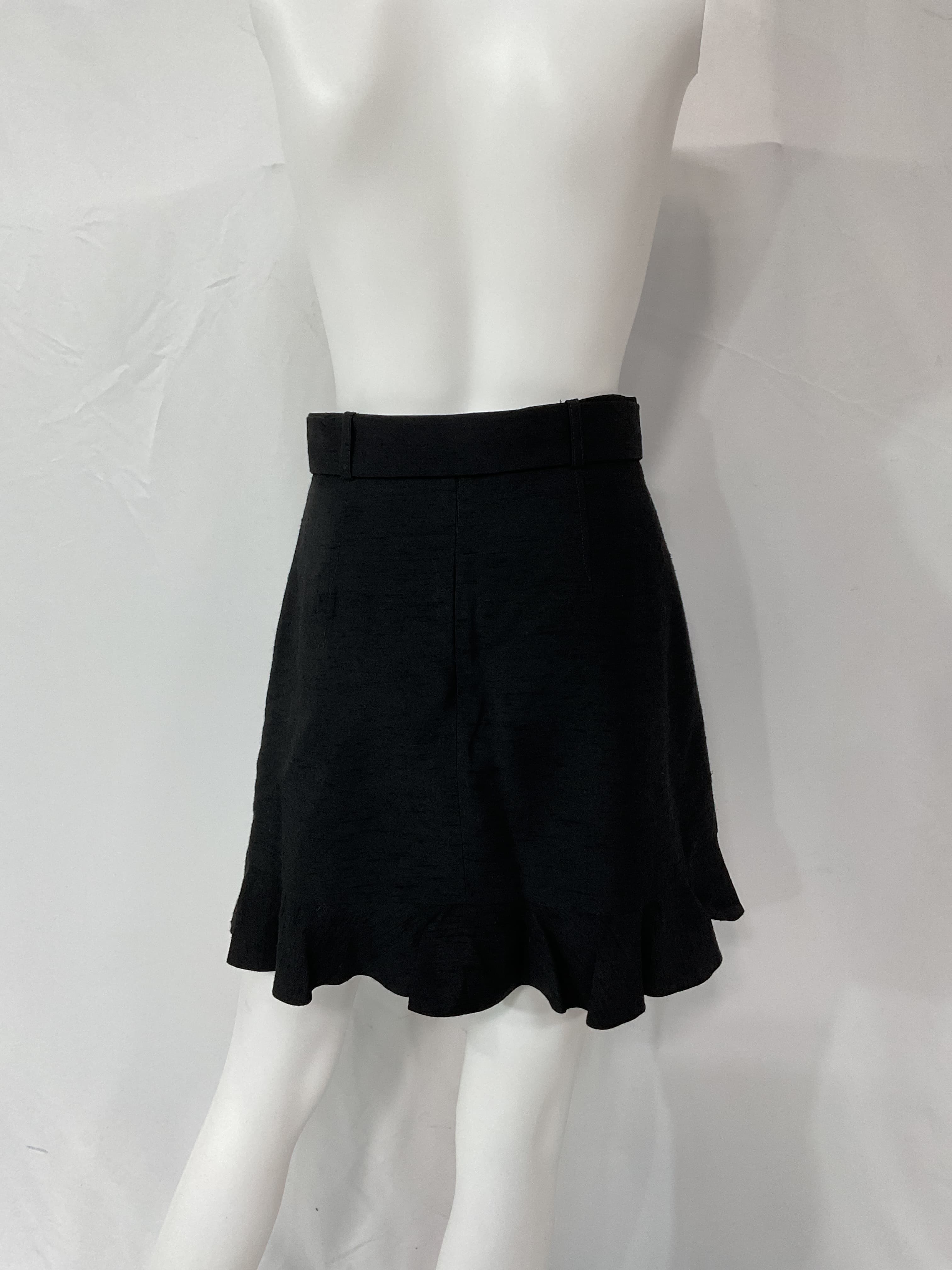 Amy Belted Ruffled Slub Woven Mini Skirt - Image 3