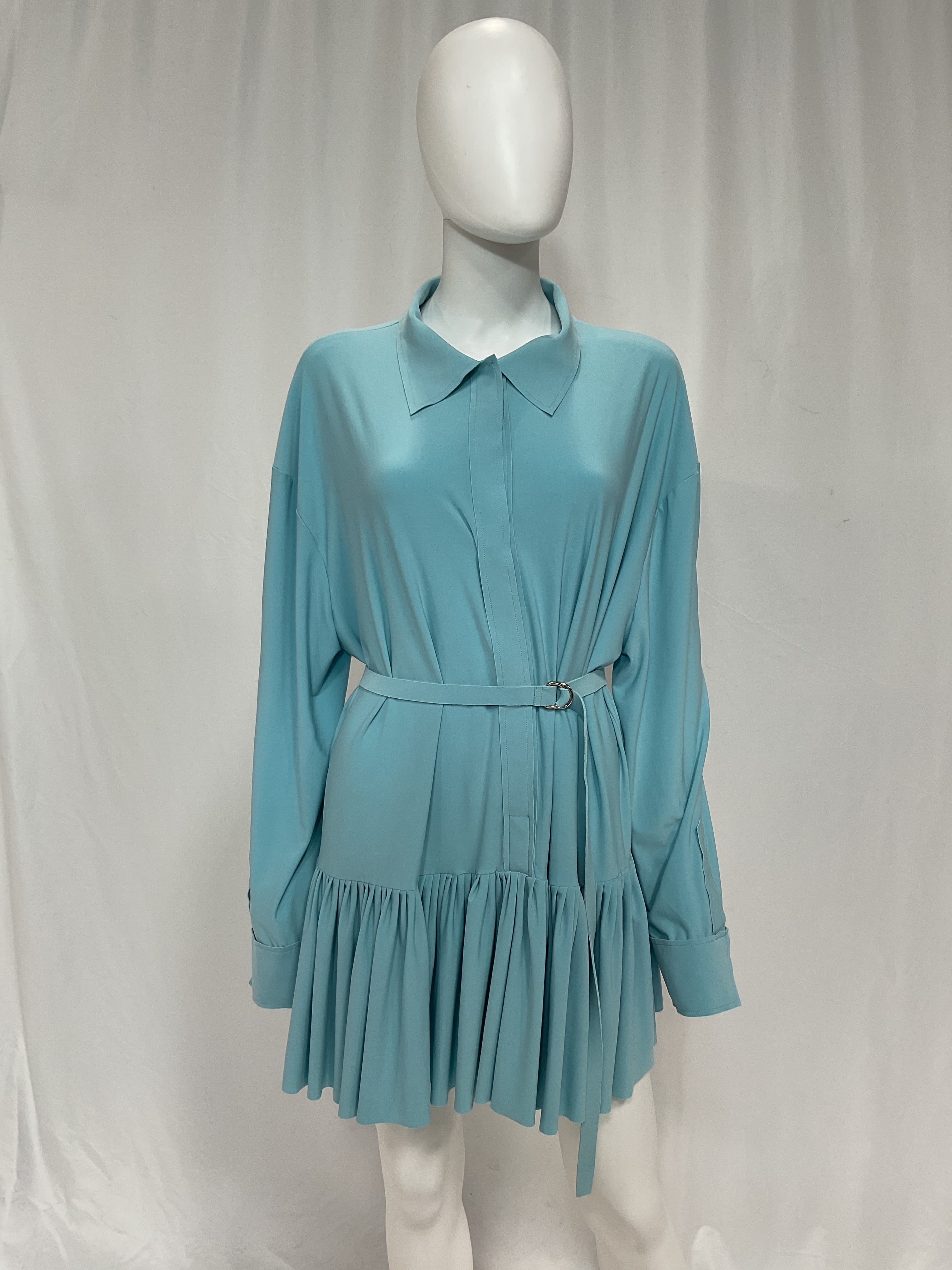 Oversized Boyfriend Shirt Dress In Powder Blue - Image 2