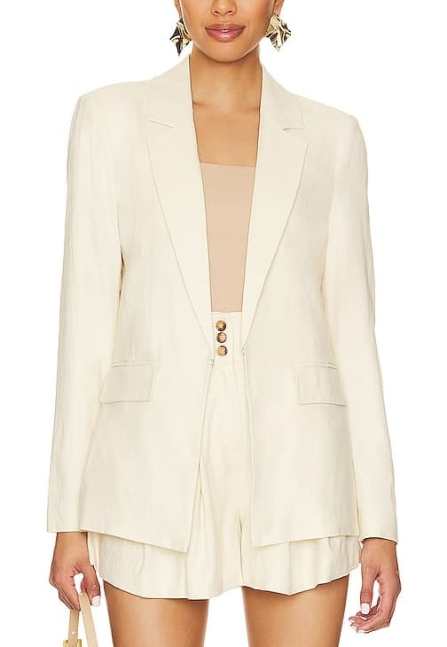 Bay Lean Blazer In Ivory - Image 1