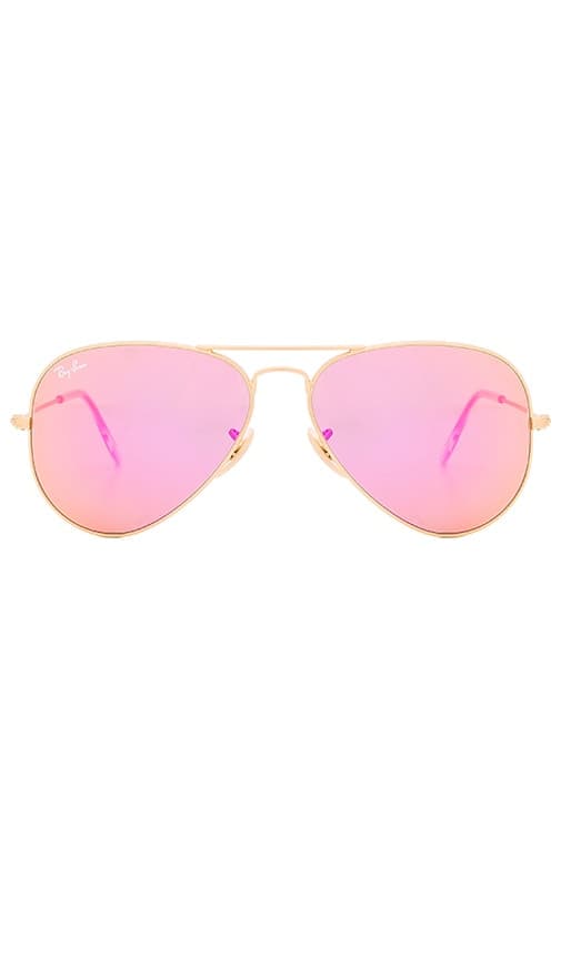 Aviator Flash Lenses In Gold & Cyclamen Mirror - Image 1