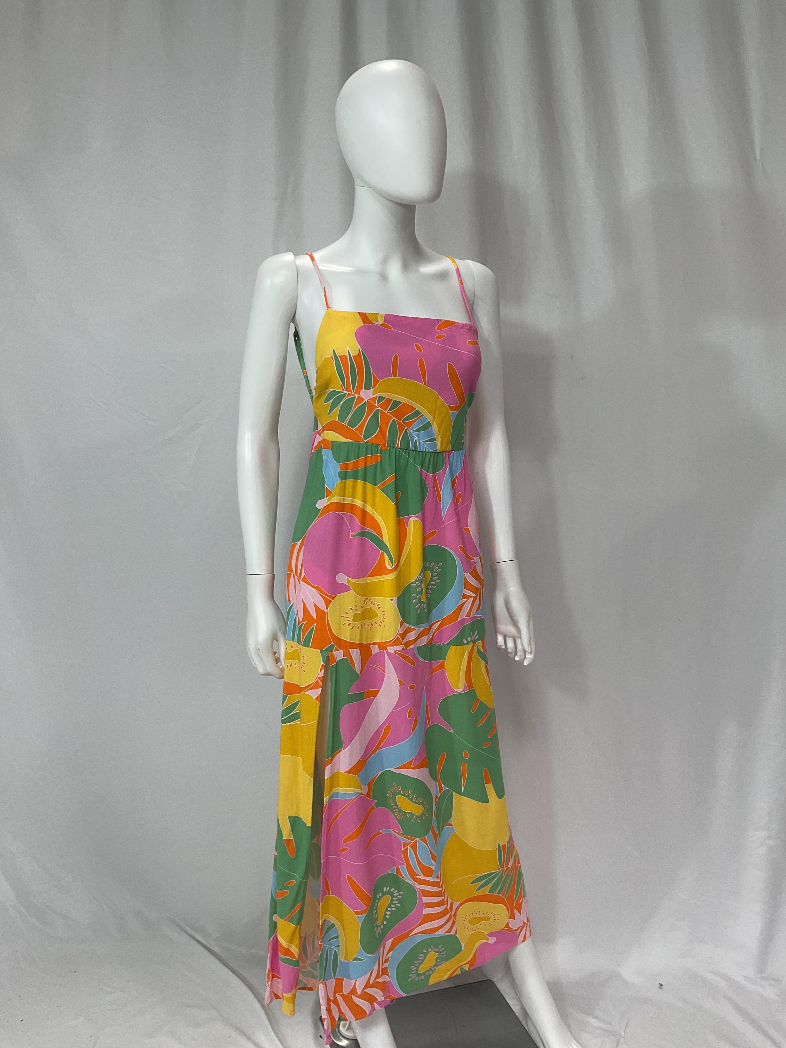 Julia Maxi Dress In Tropical Fruit - Image 3
