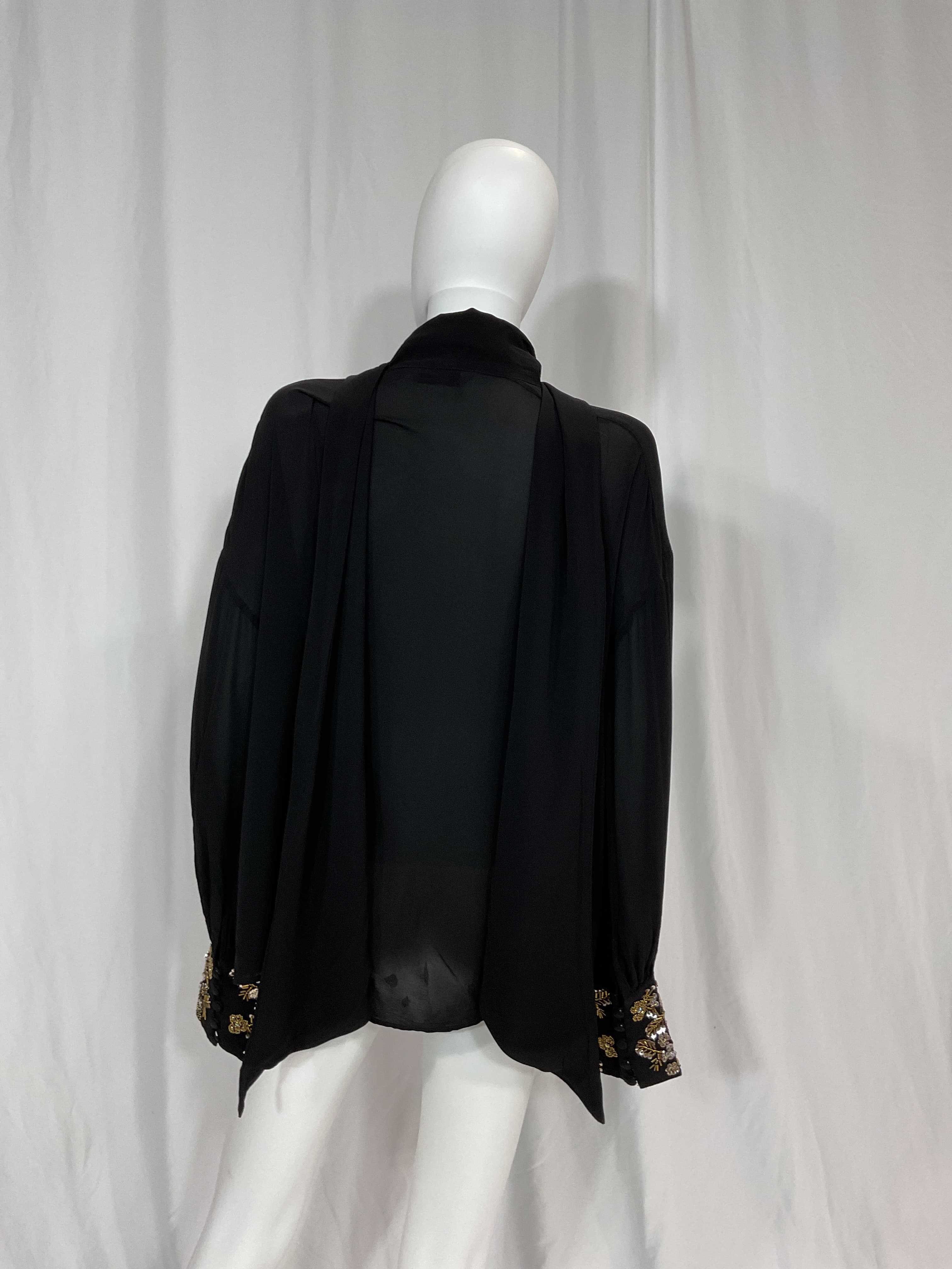 Oversized Sequin-Cuff Blouse - Image 3