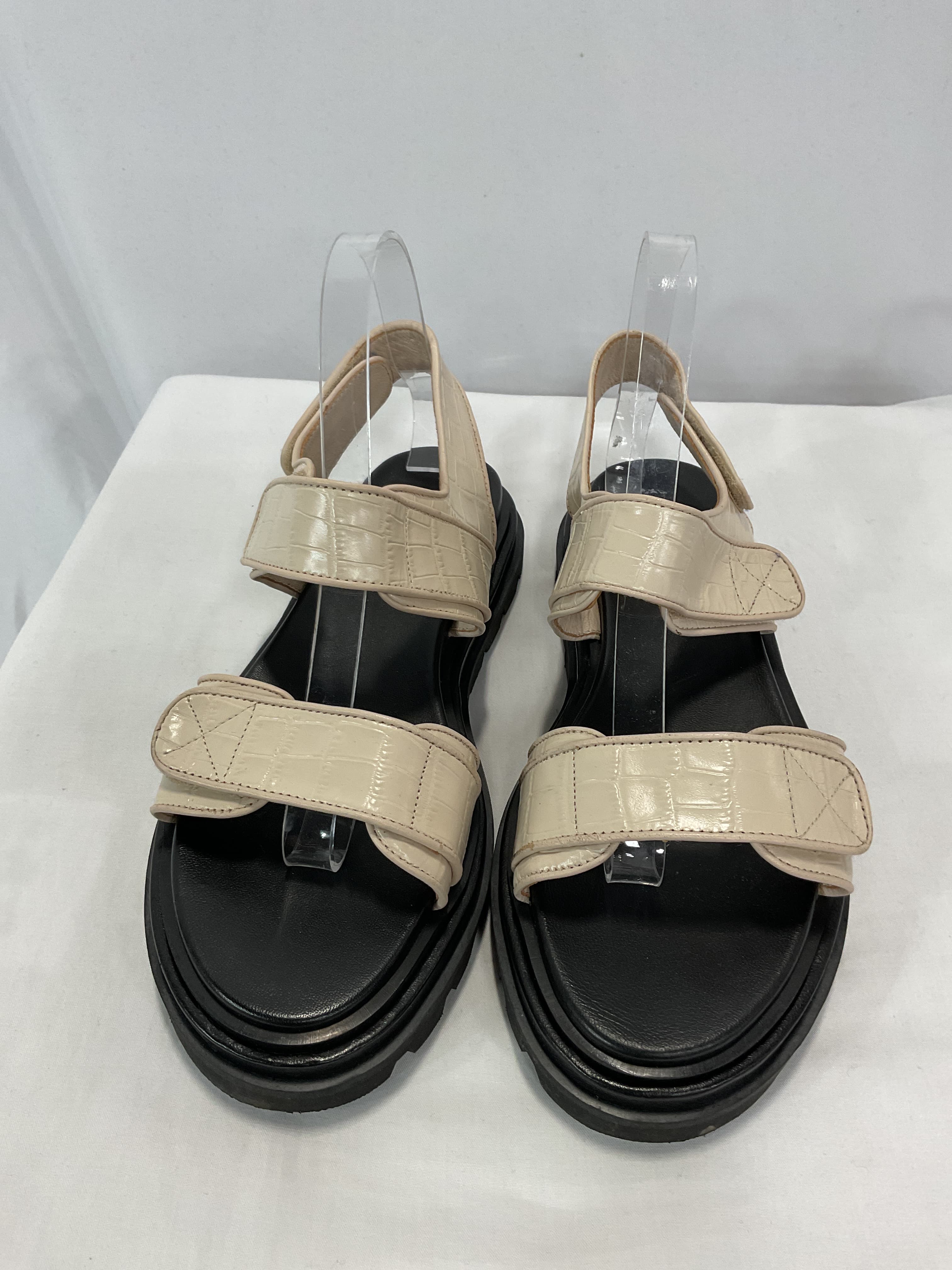 Croc Embossed Leather Sandals - Image 2