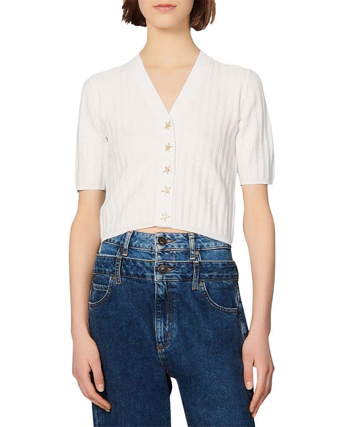 Nolan Cropped Rib Knit Sweater - Image 2