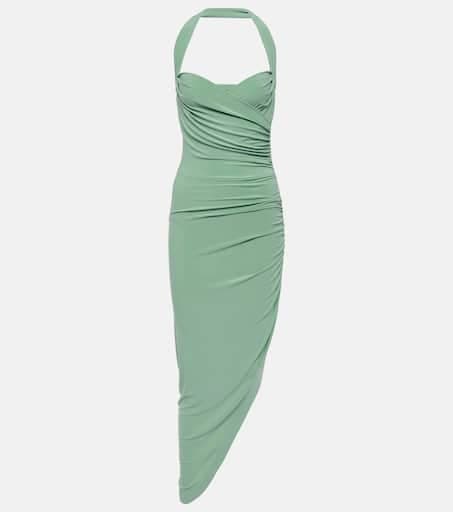 Cayla Halterneck Asymmetric Midi Dress - Image 1