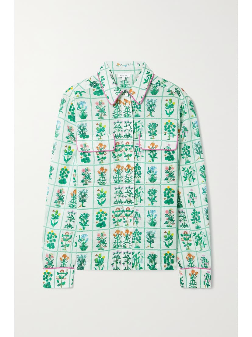 Rae Floral-Print Cotton-Voile Top - Image 1