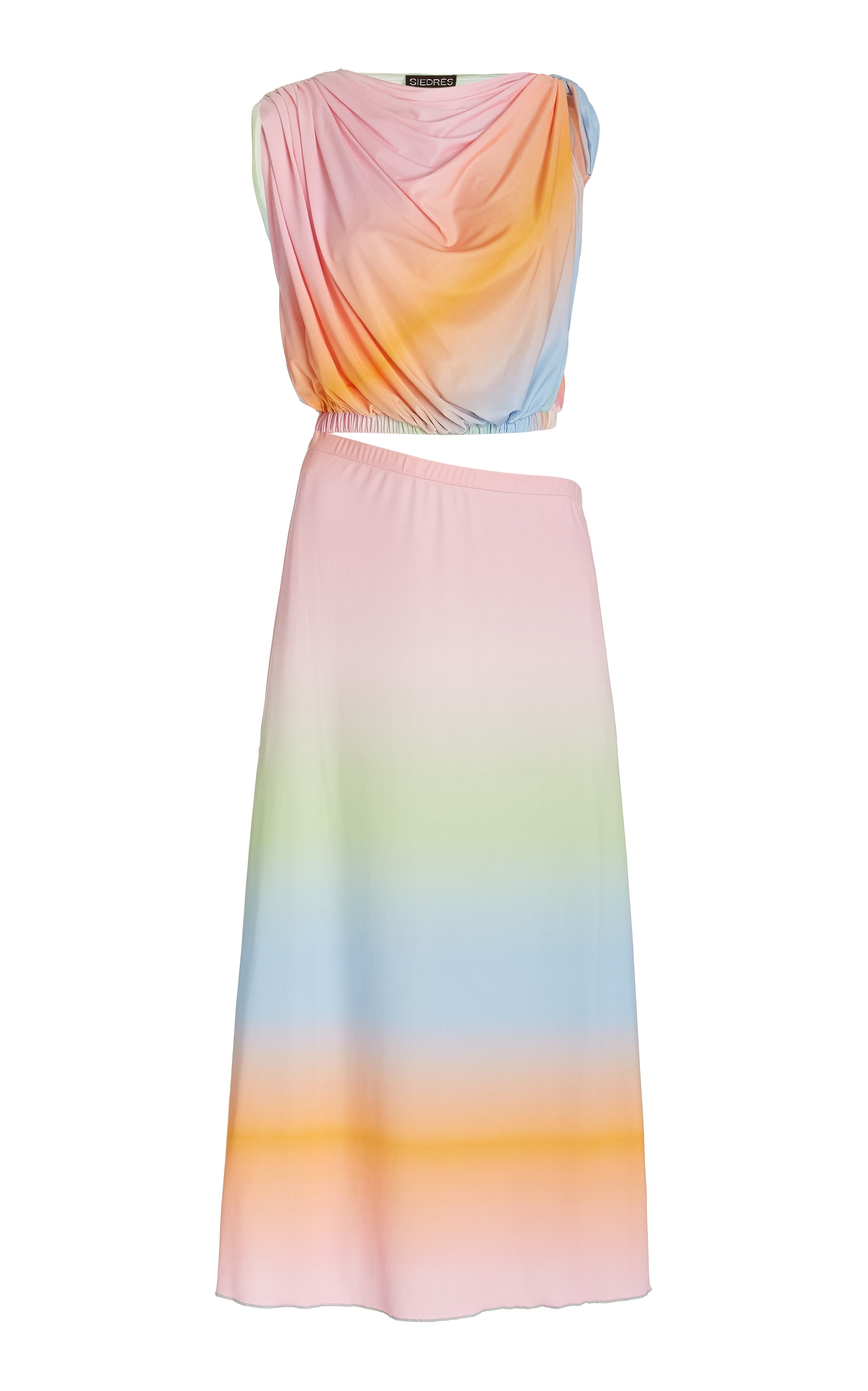 Safiya Draped Cutout Jersey Midi Dress - Image 1