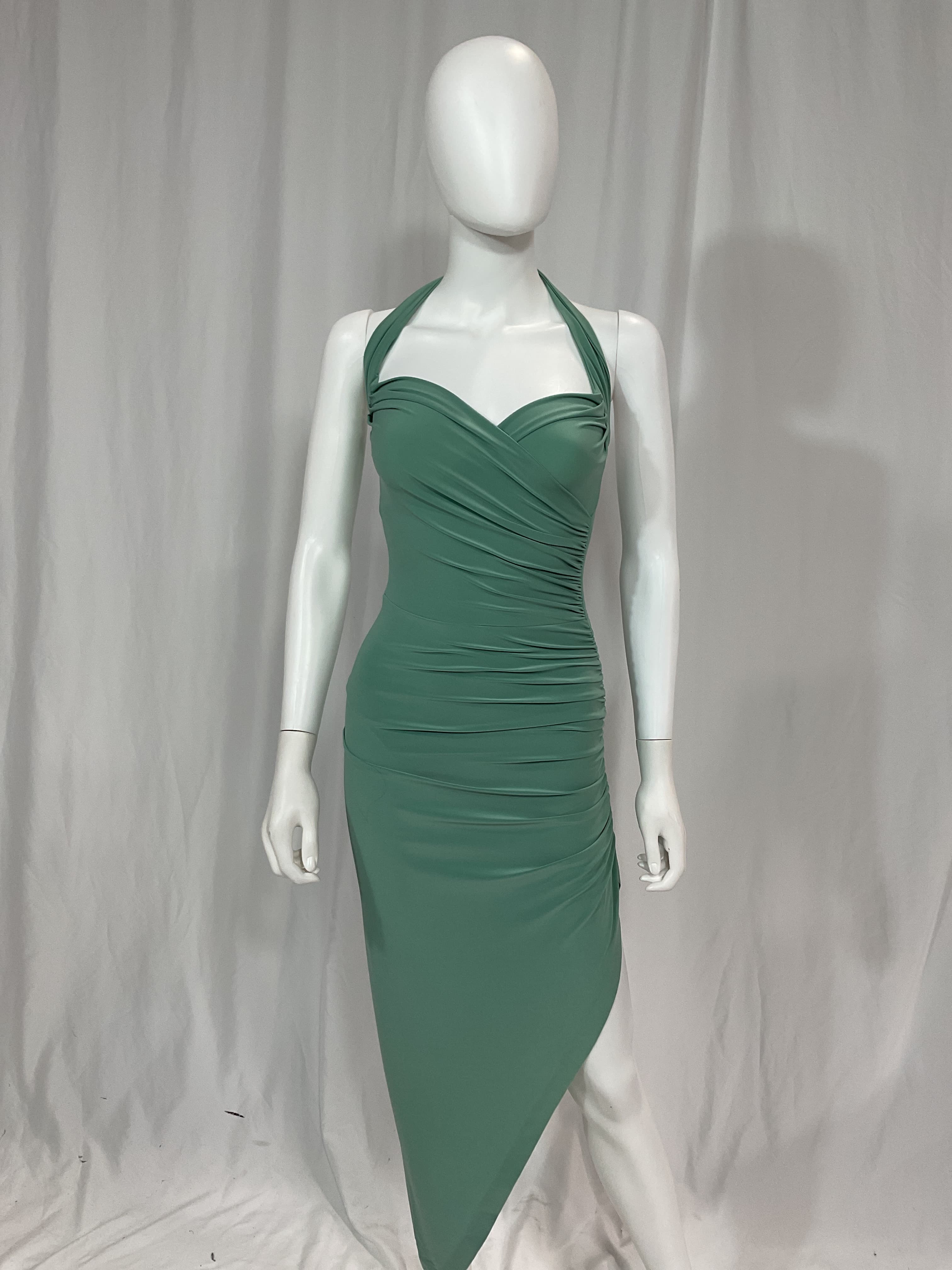 Cayla Halterneck Asymmetric Midi Dress - Image 4