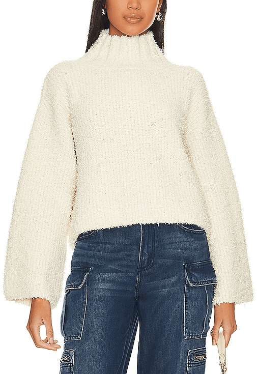 Leandra Turtleneck Sweater In Creme - Image 1