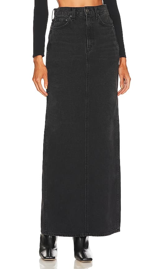 Amara Maxi Pencil Skirt With Back Slit In Loleta - Image 1