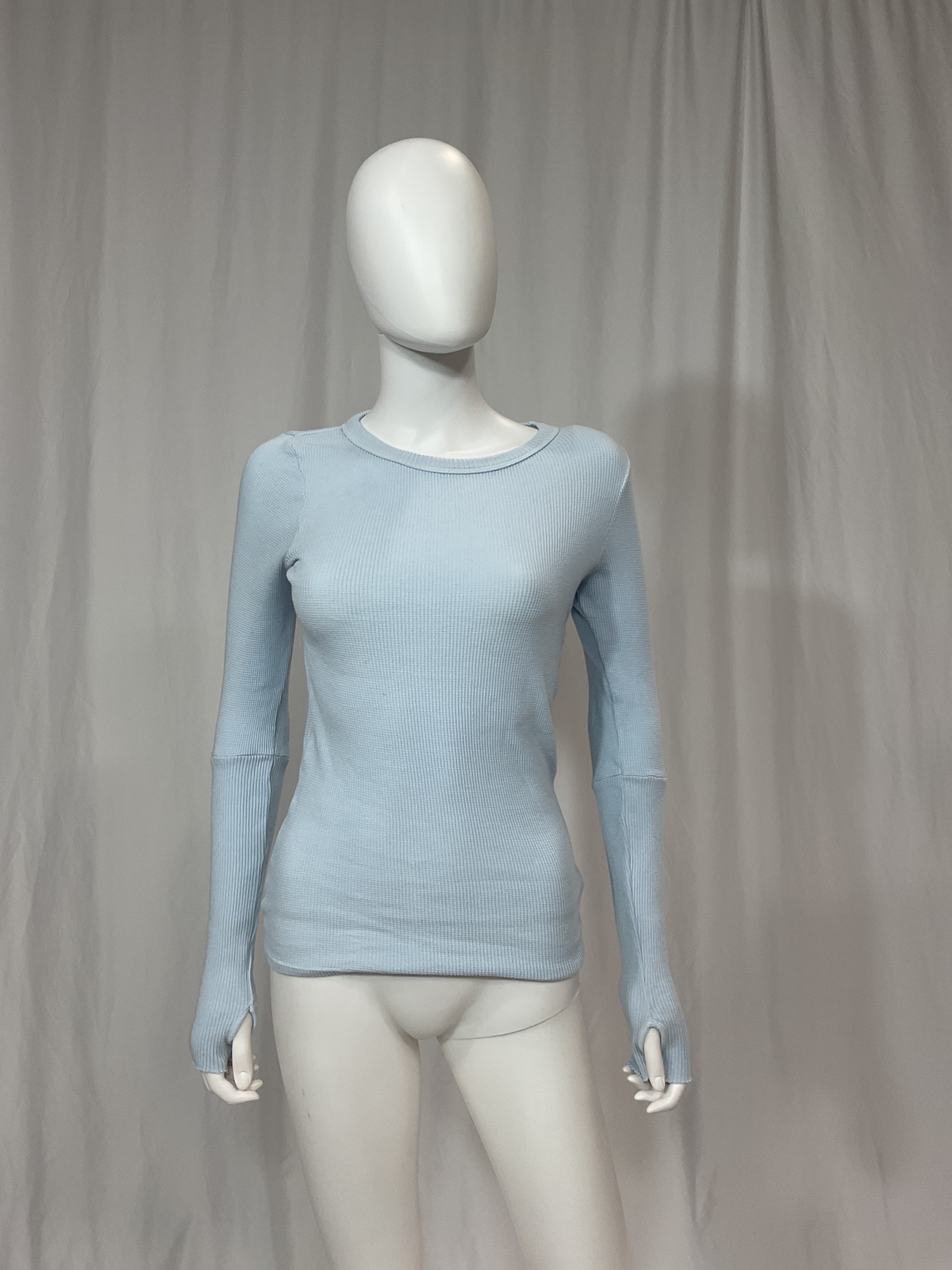 Cuffed Crew In Powder Blue - Image 3