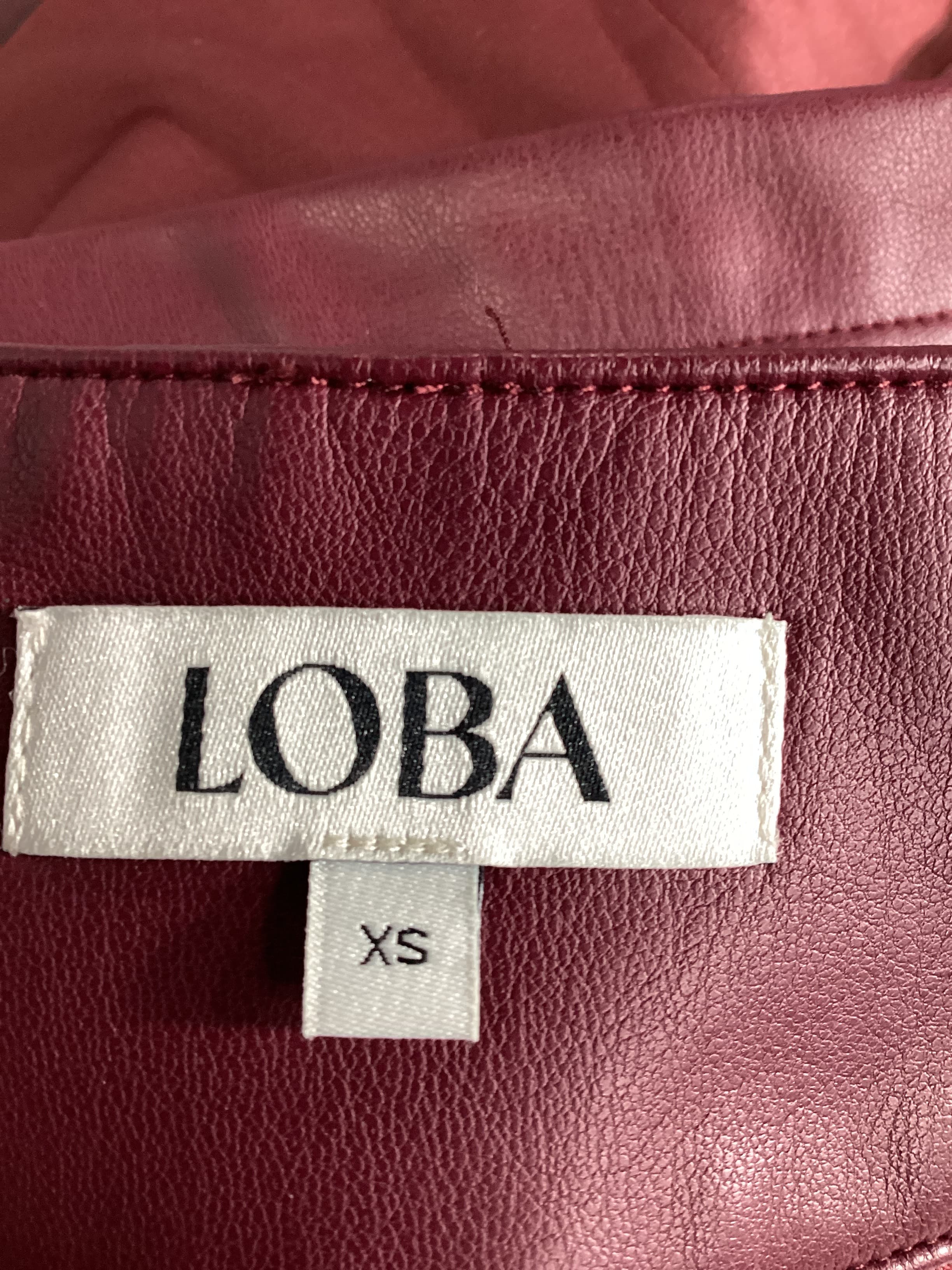 Adriana Faux Leather Mini Skirt In Burgundy - Image 3