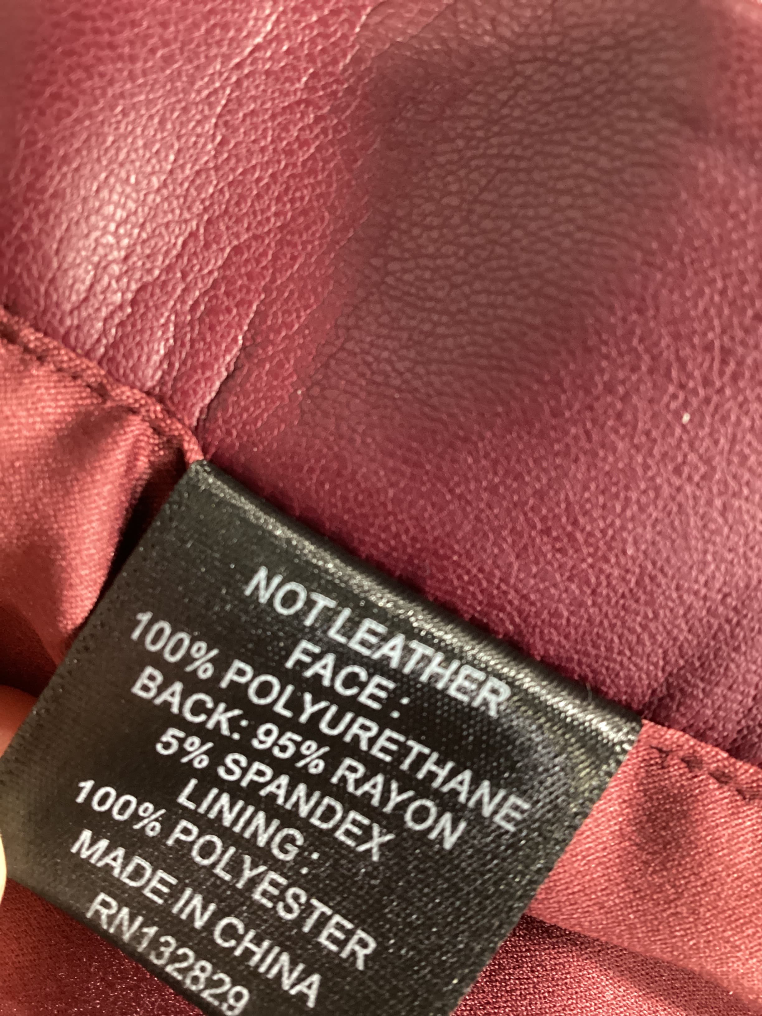 Adriana Faux Leather Mini Skirt In Burgundy - Image 2