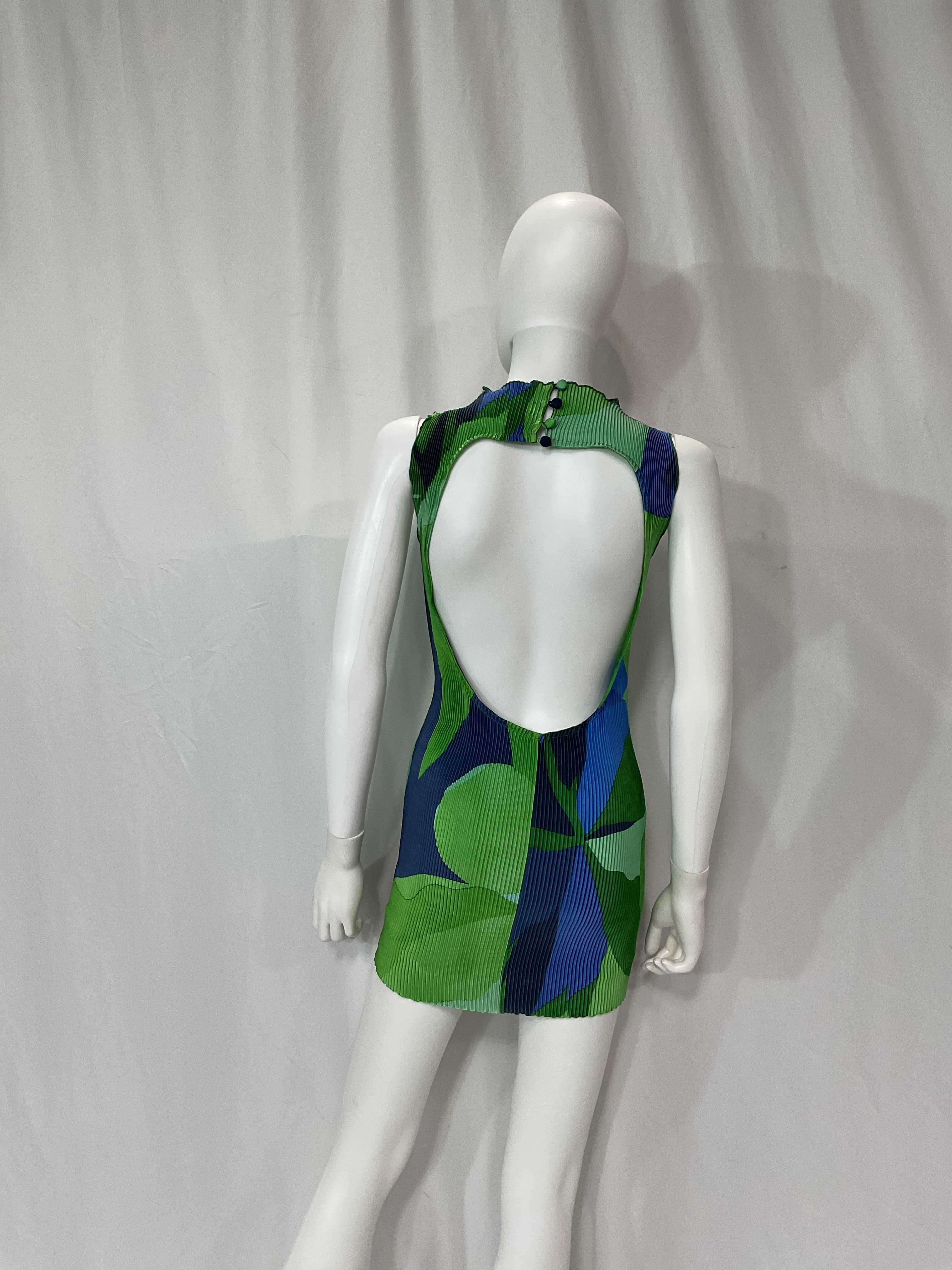 Gisele Mini Dress In Capri Print Green - Image 3