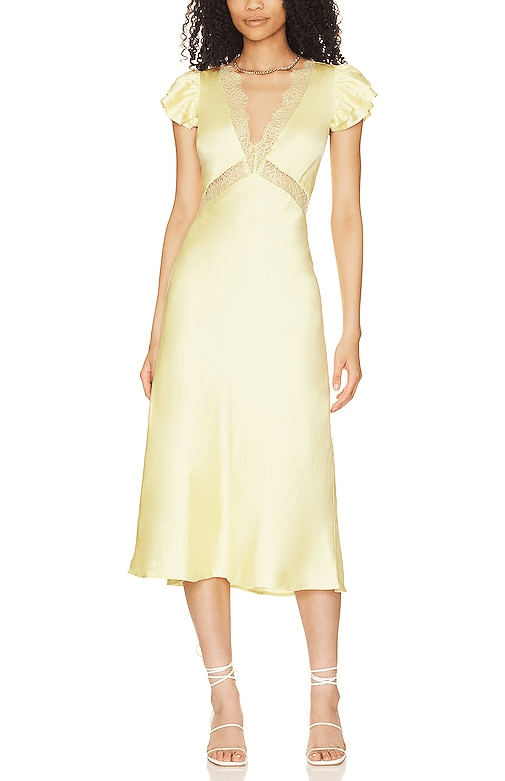 Kayla Midi Dress In Butter Yellow - Image 1
