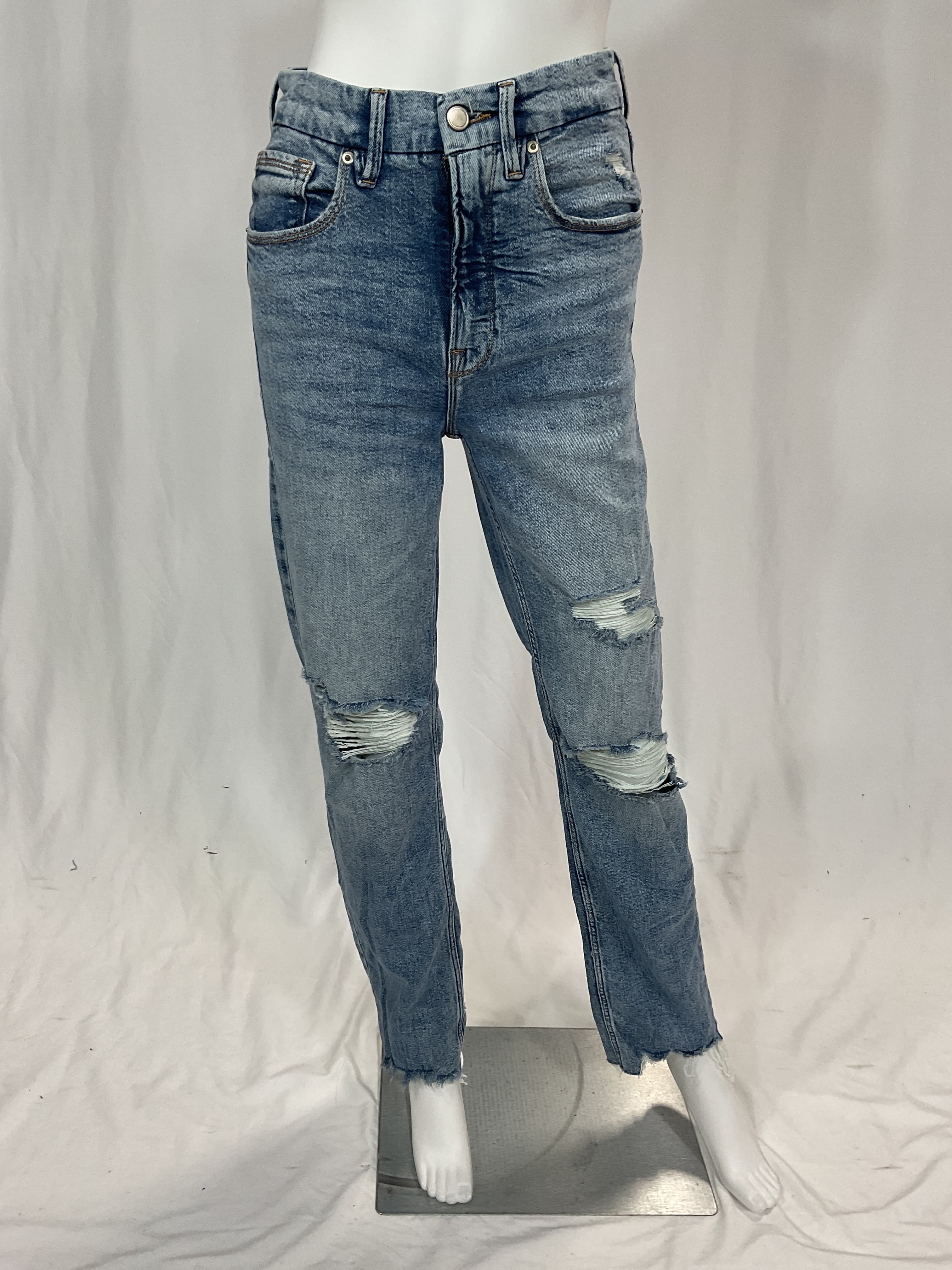 Good Icon High Waist Ripped Straight Leg Jeans - Image 2
