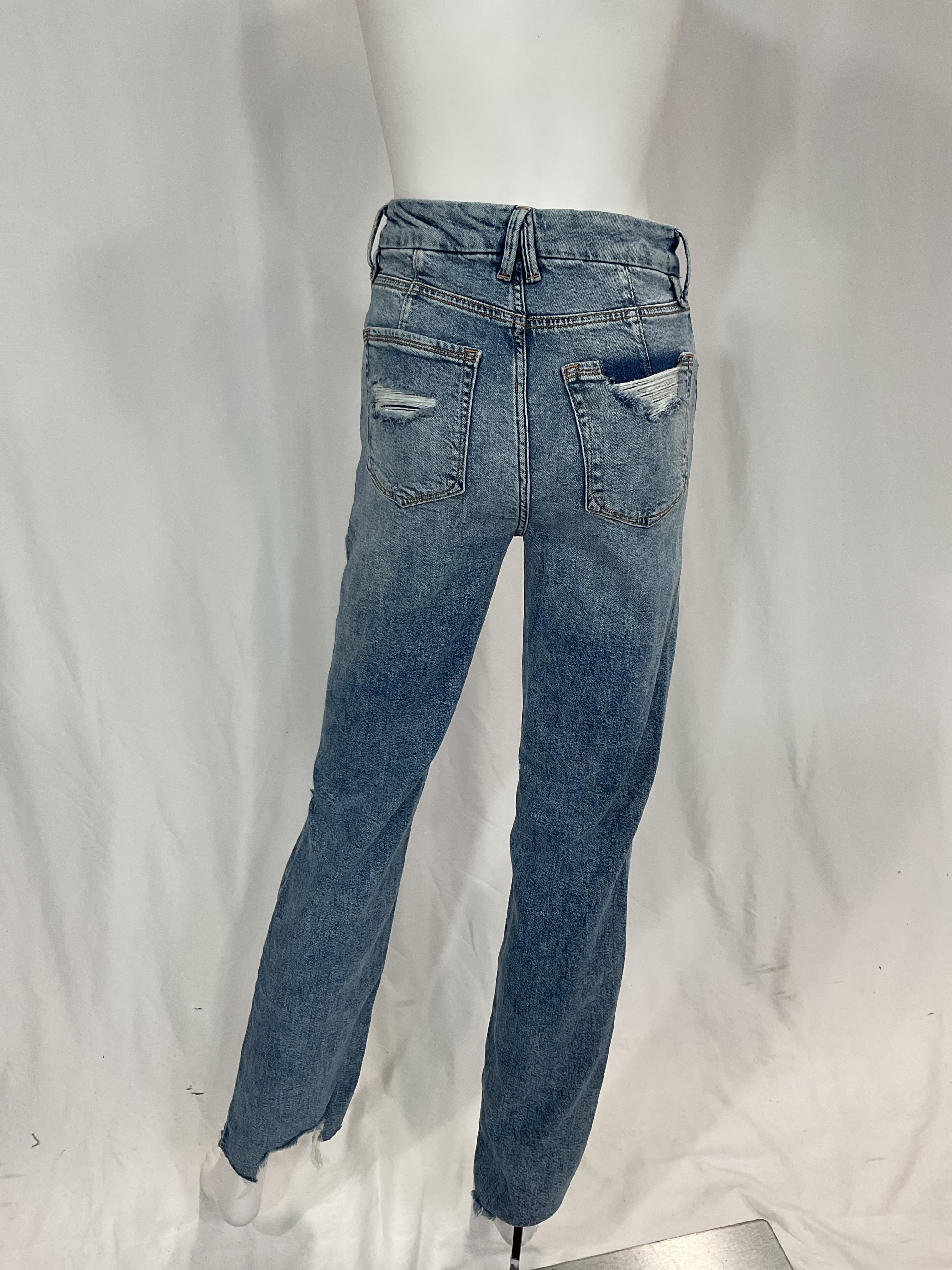 Good Icon High Waist Ripped Straight Leg Jeans - Image 3