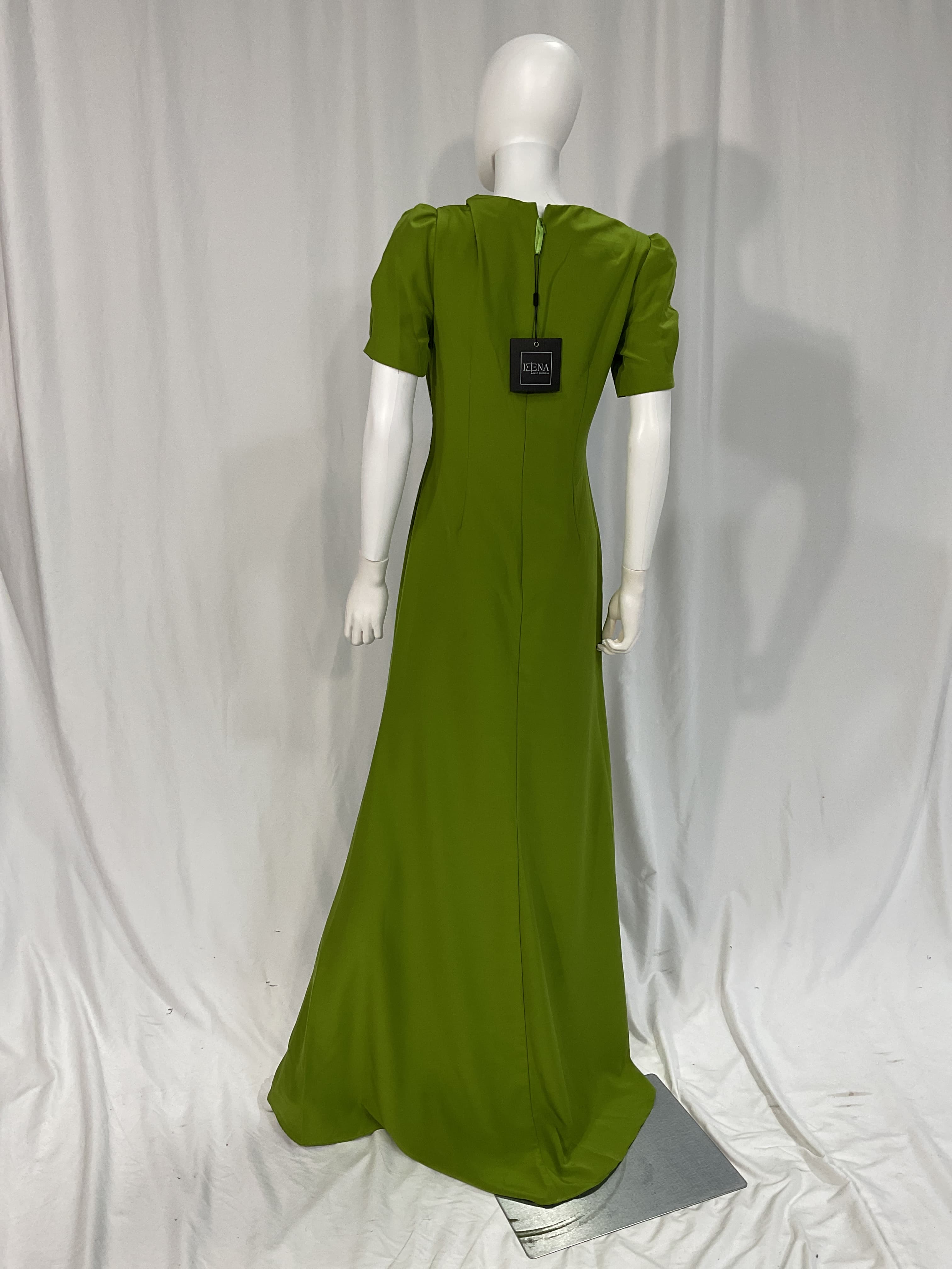 Plunge Neck Puff Sleeve Cut Out Gown - Image 3