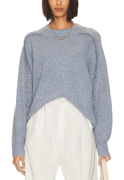 Aimee Fringe Crew In Lucia Blue - Image 1