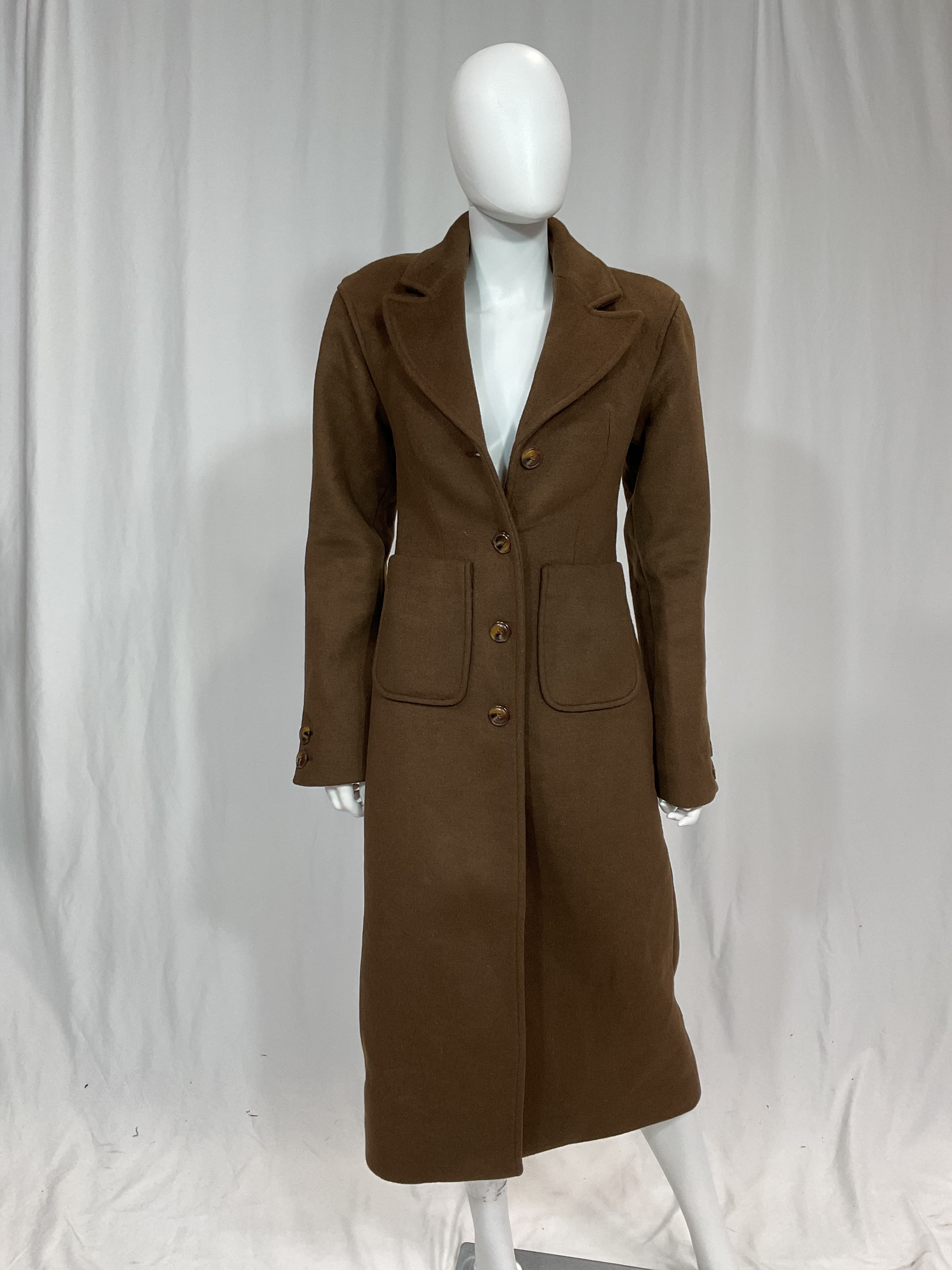 L'academie X Marianna Long Coat In Espresso Brown - Image 2