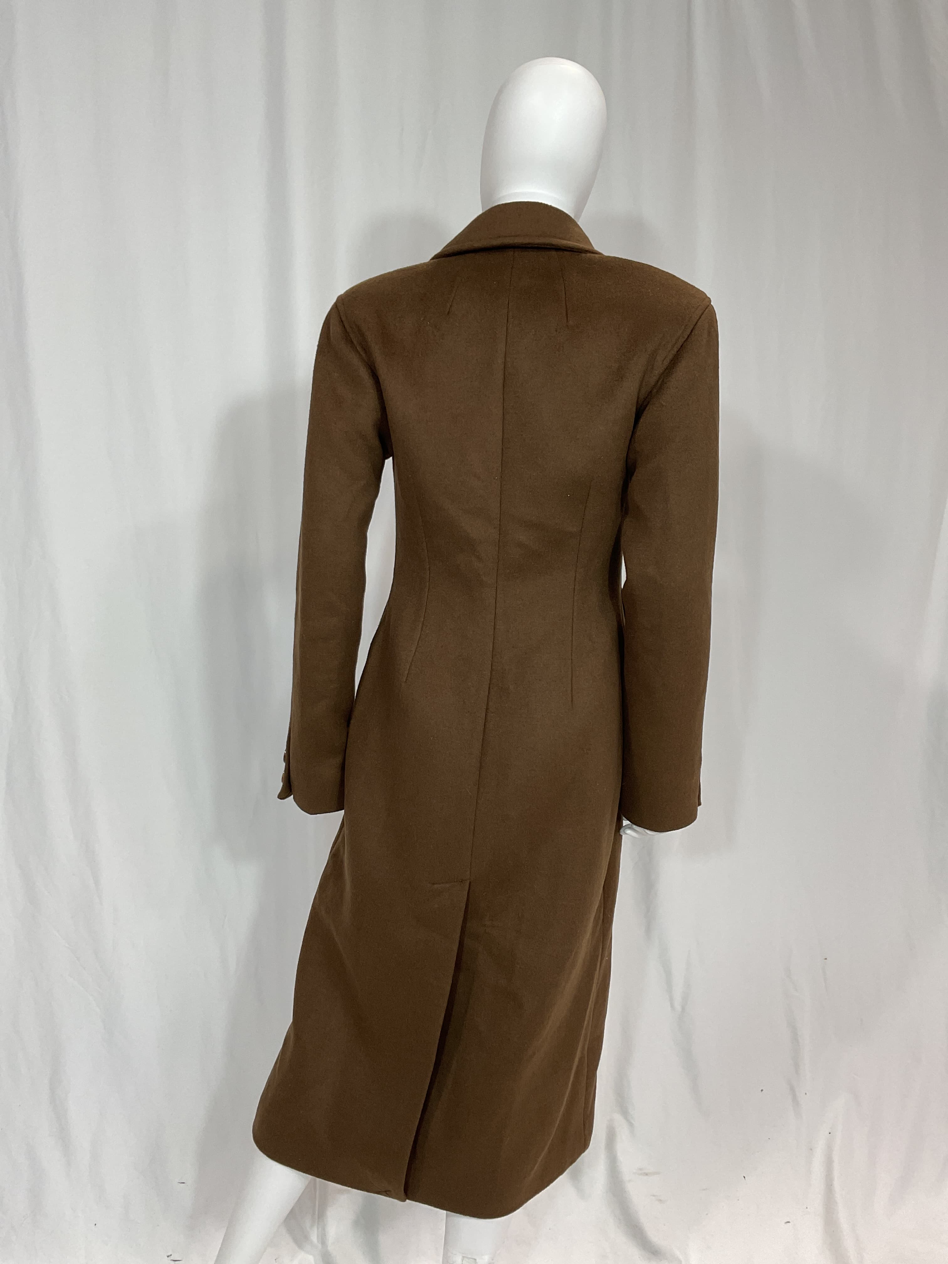 L'academie X Marianna Long Coat In Espresso Brown - Image 4