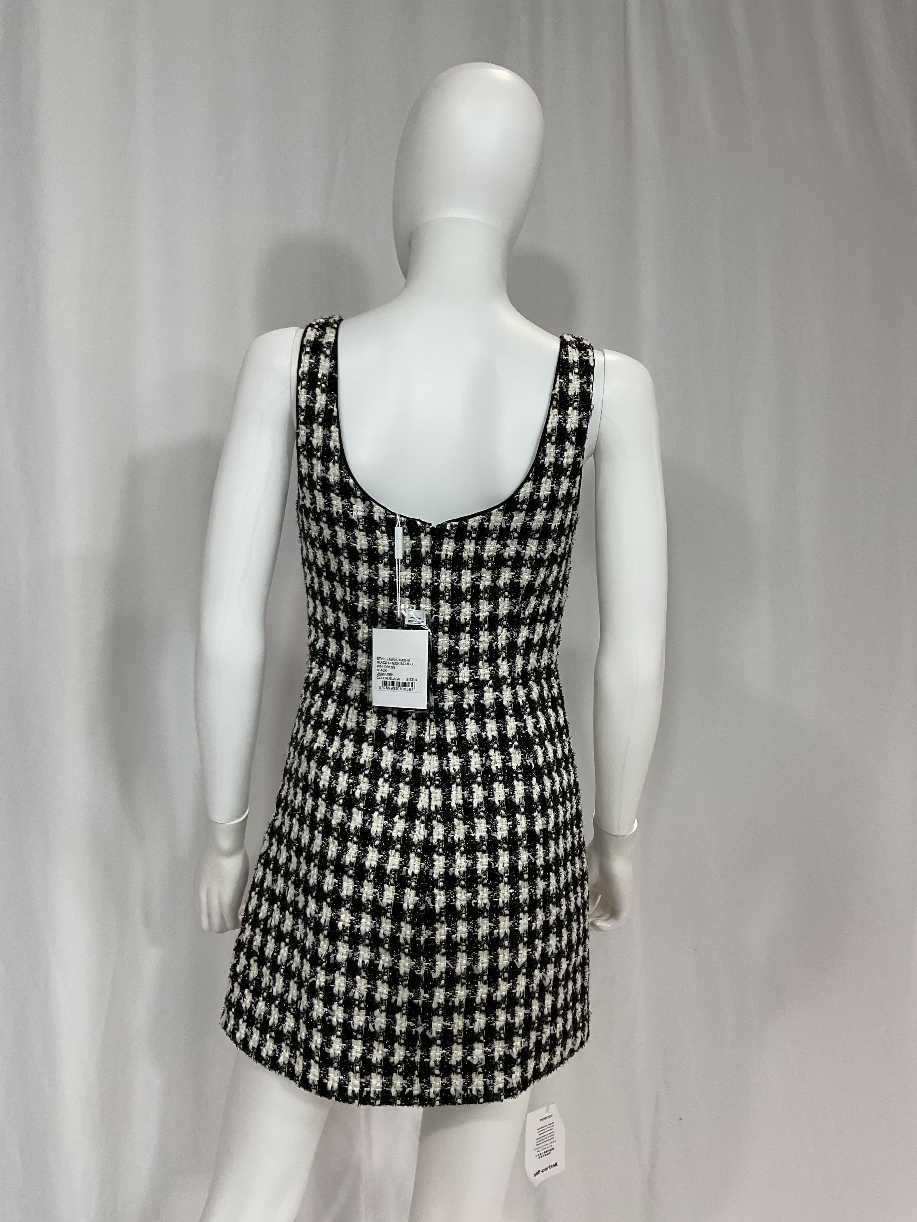 Boucle Mini Dress In Black - Image 2