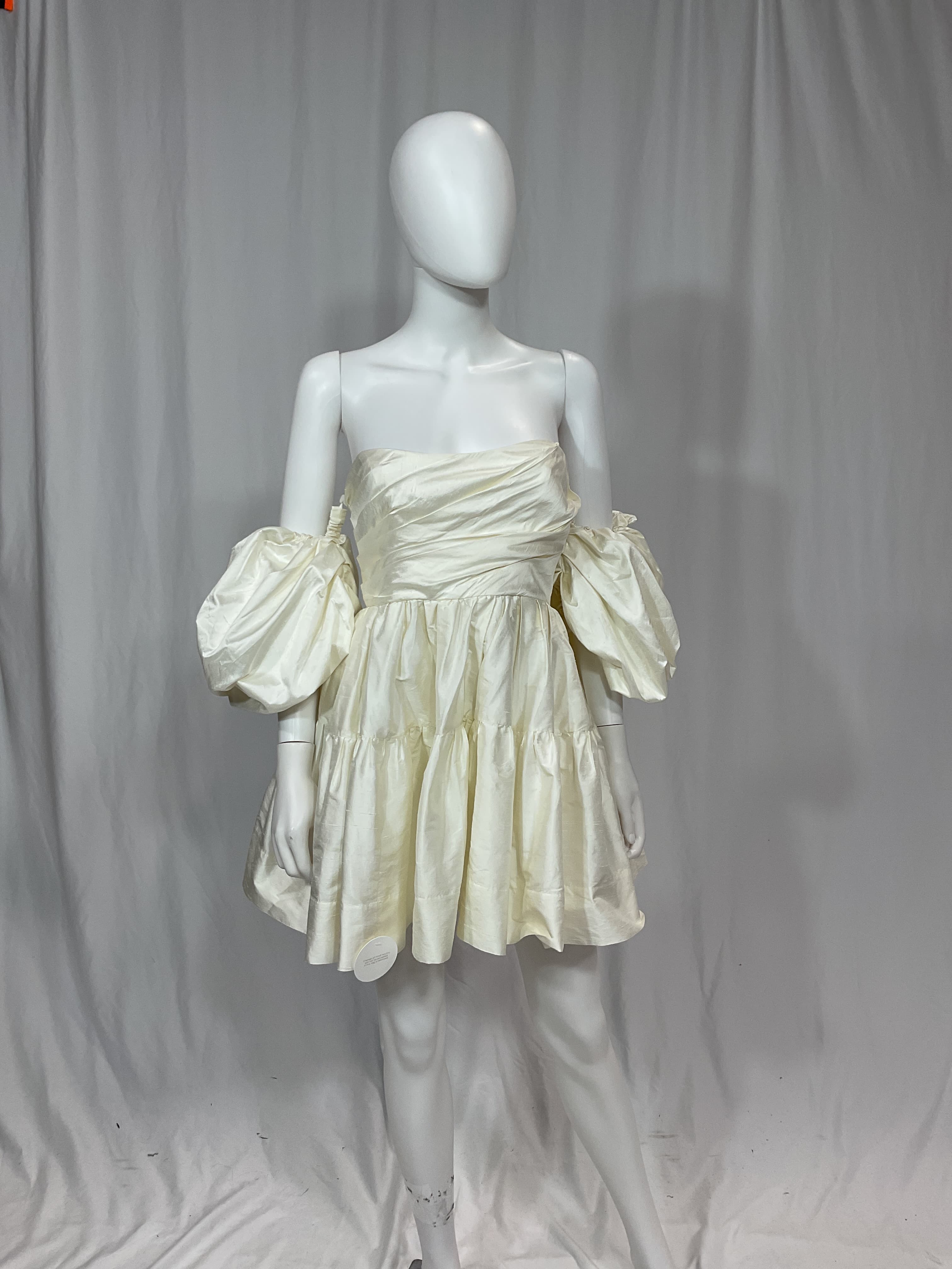 La Lune Lucero Silk Draped Corset Tiered Mini Dress - Image 2