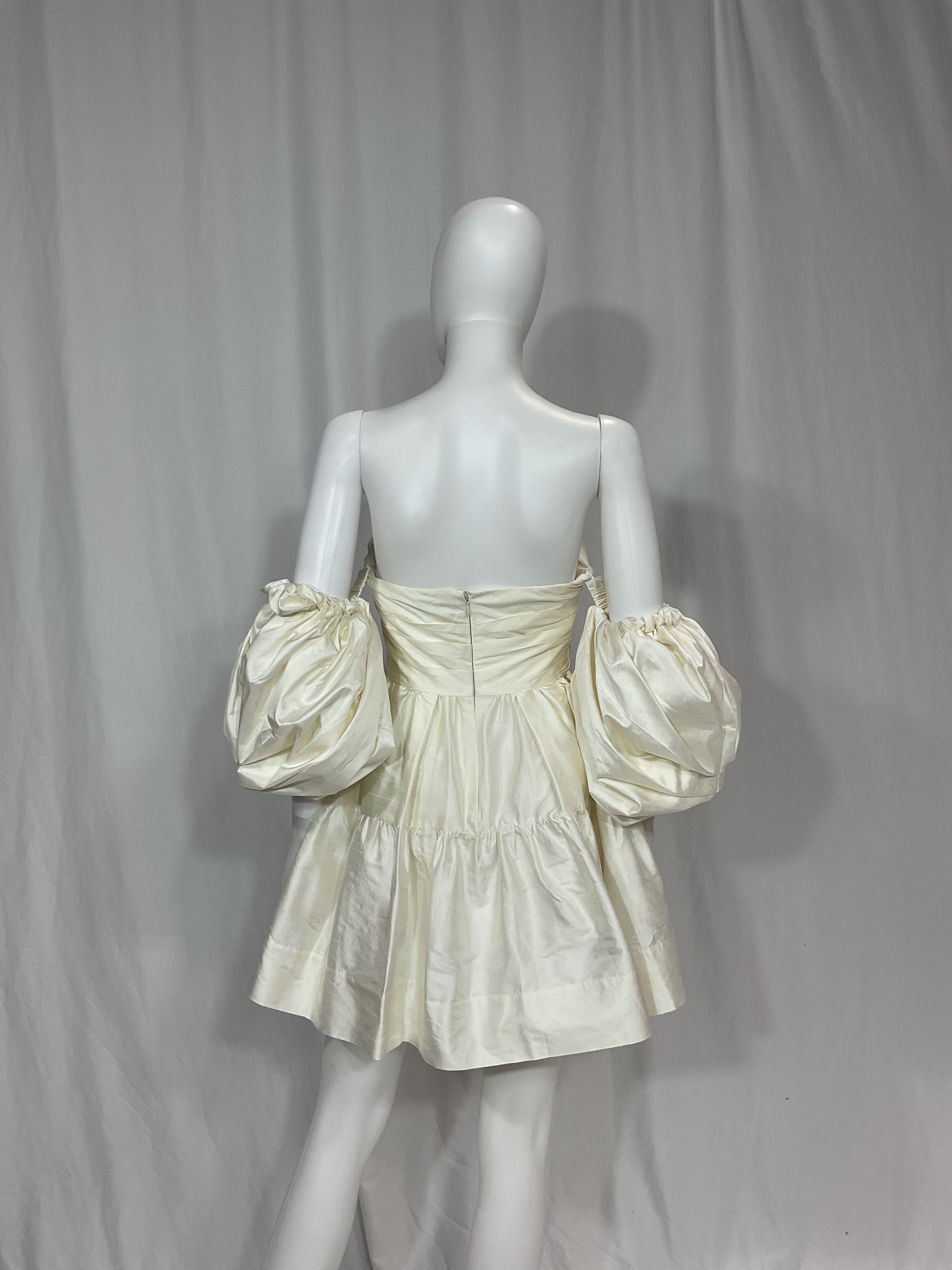 La Lune Lucero Silk Draped Corset Tiered Mini Dress - Image 3