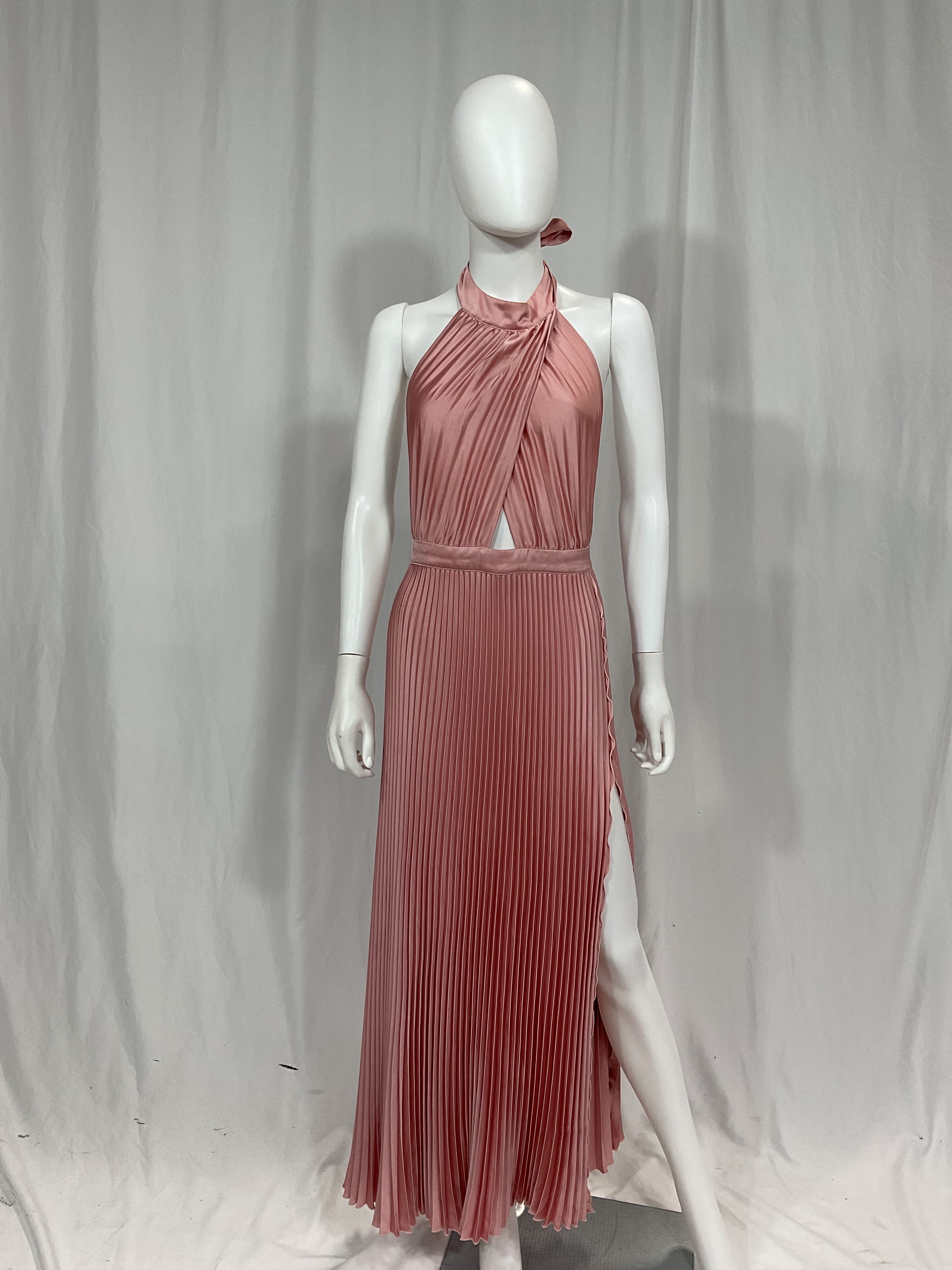 Renaissance Split Midi Dress In Light Pink - Image 3