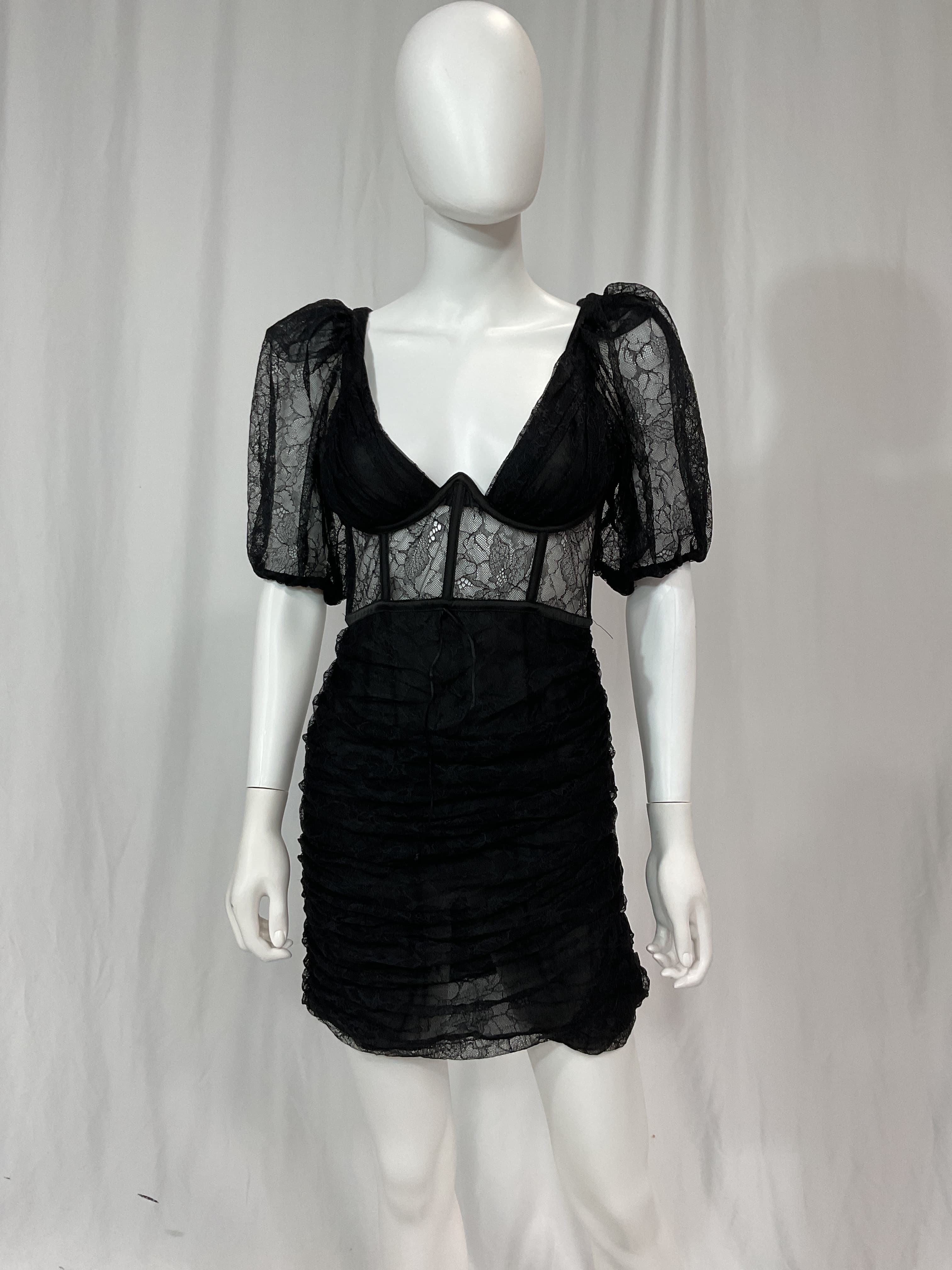 Puff Sleeve Mini Dress - Image 3