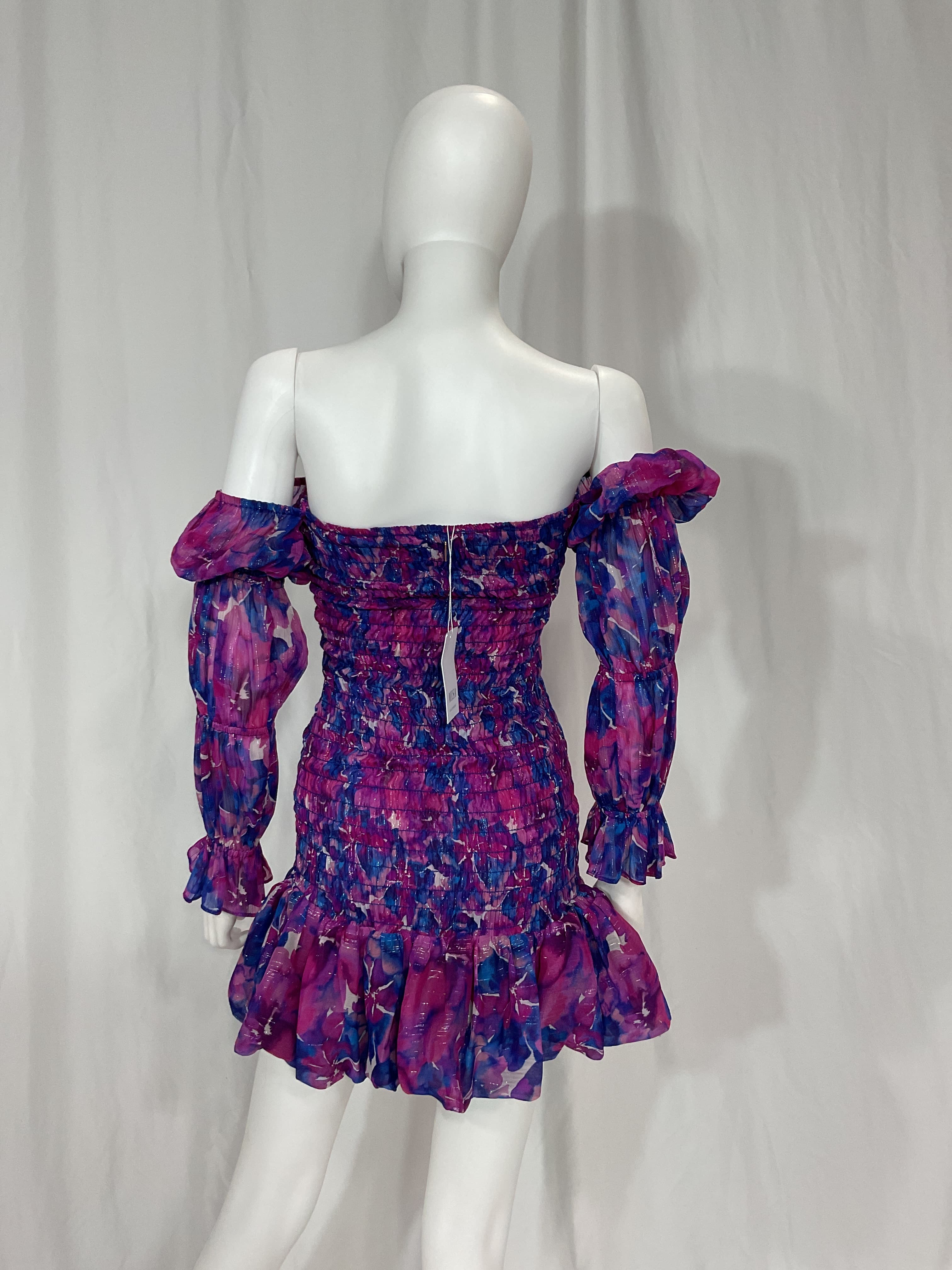 Noura Mini Dress In Watercolor Blues - Image 2