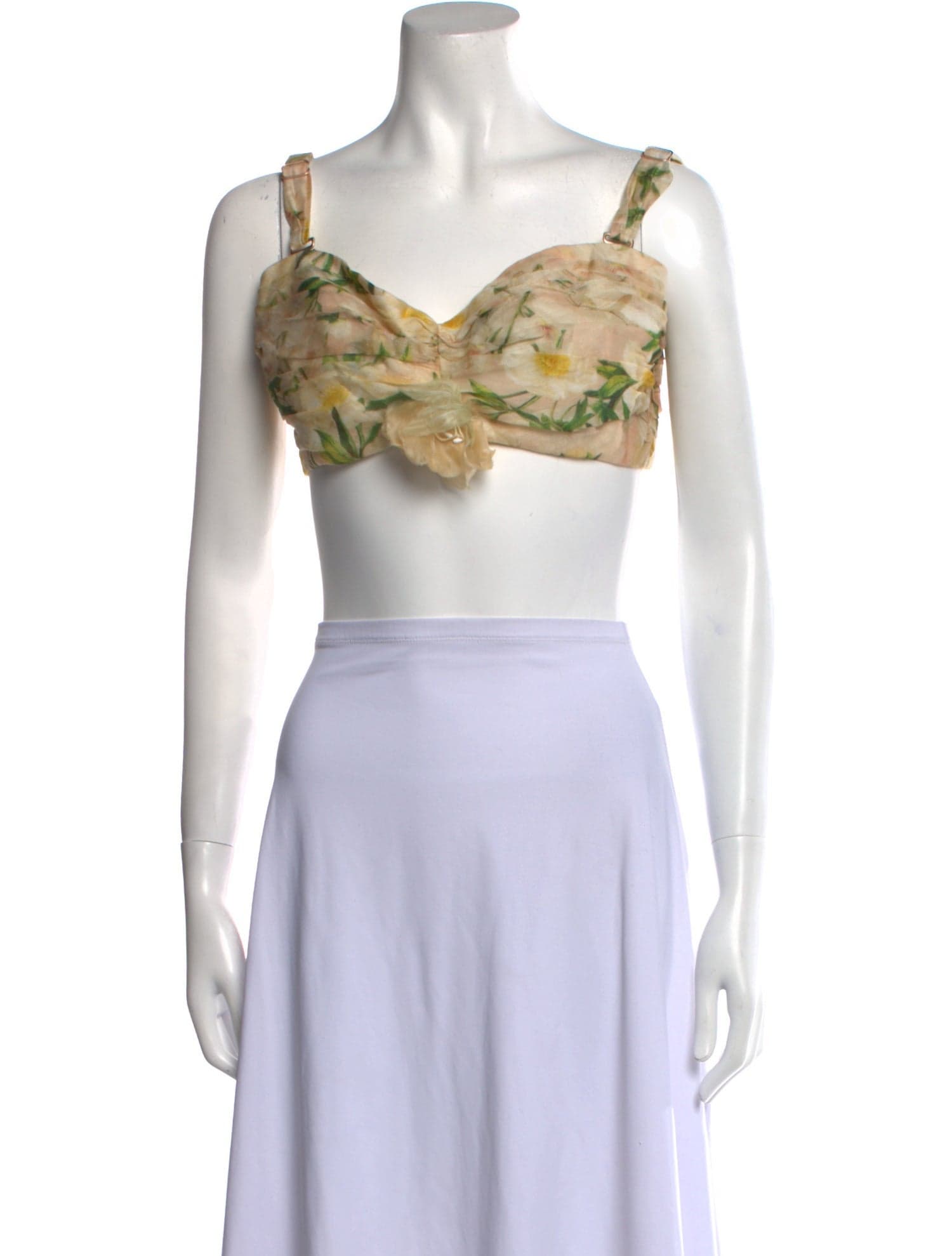 Floral Print V-Neck Crop Top - Image 1