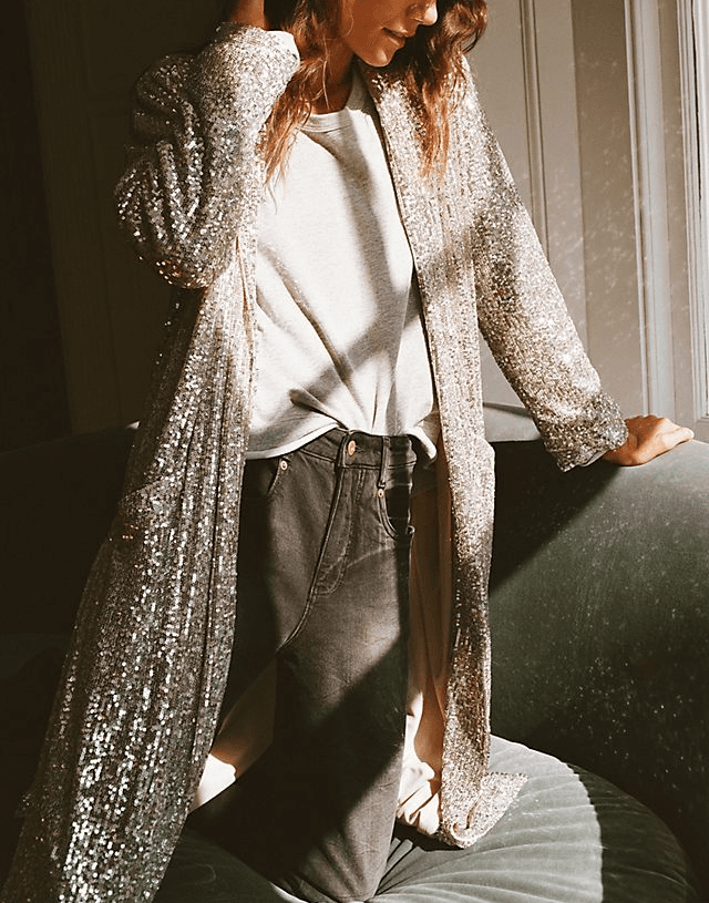 Sequined Duster Jacket - Image 1