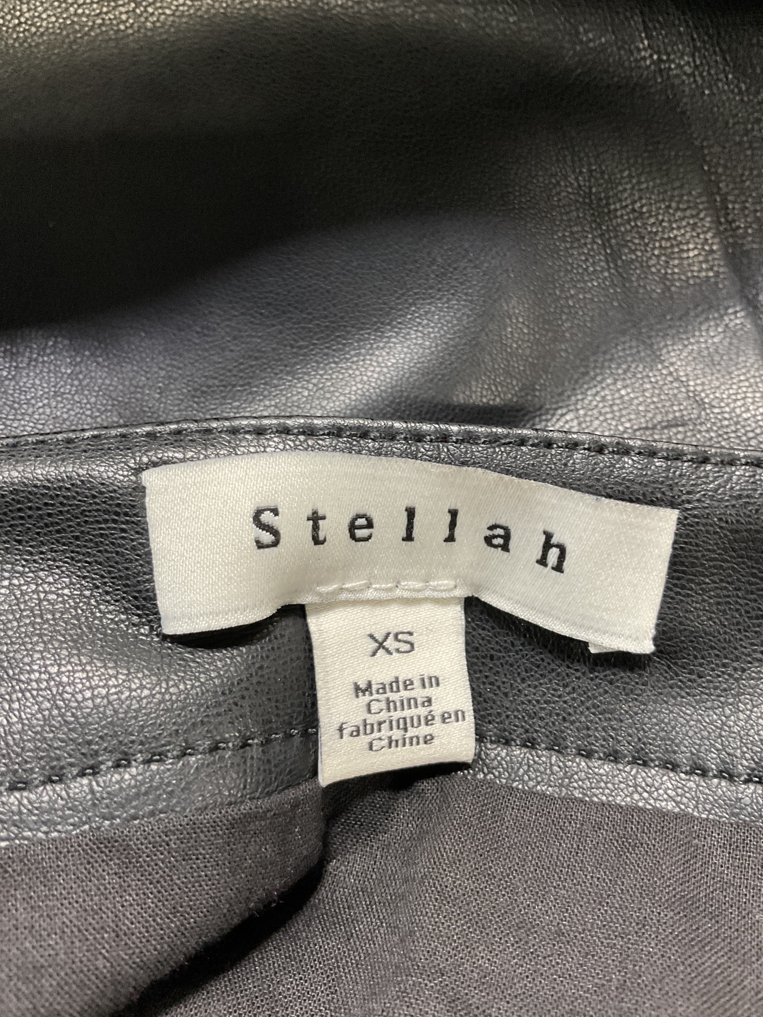Stellah Faux-Leather Button-Front Mini Skirt - Image 2