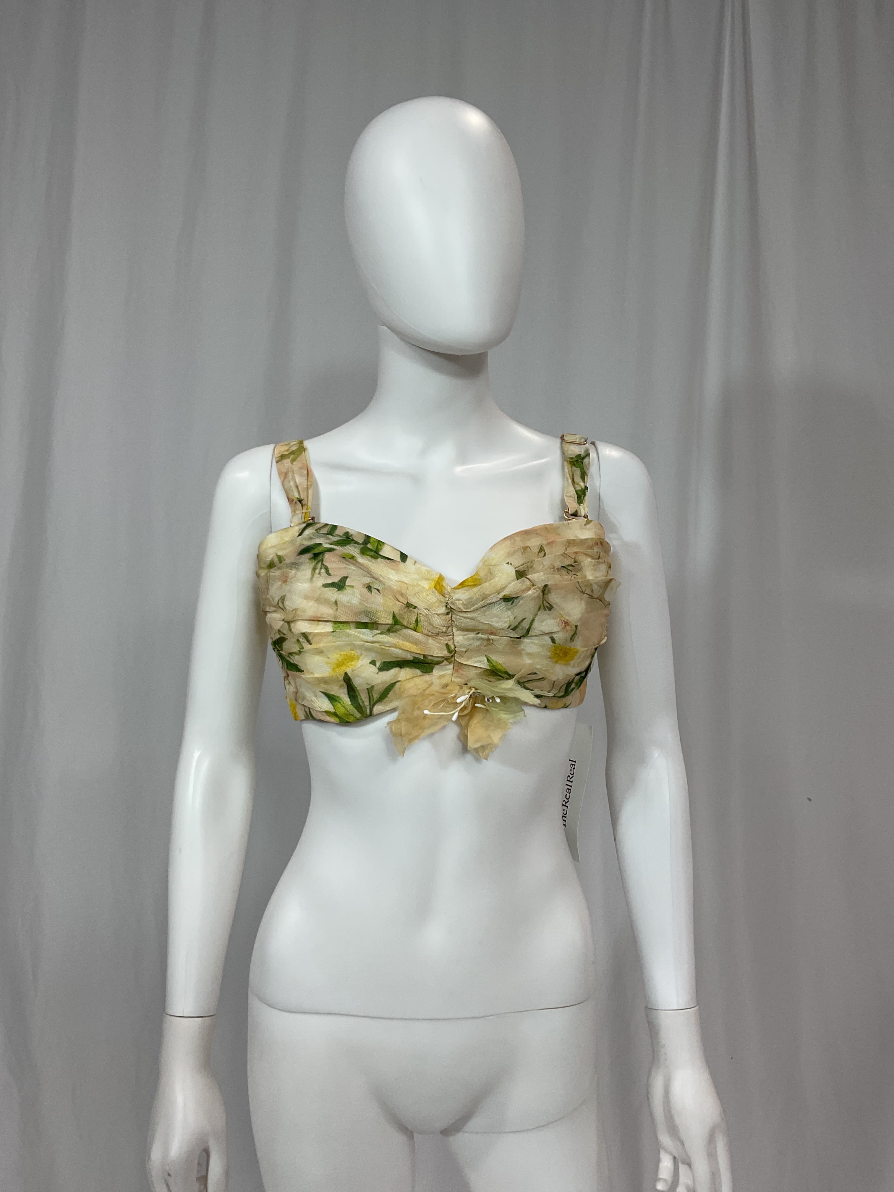 Floral Print V-Neck Crop Top - Image 3