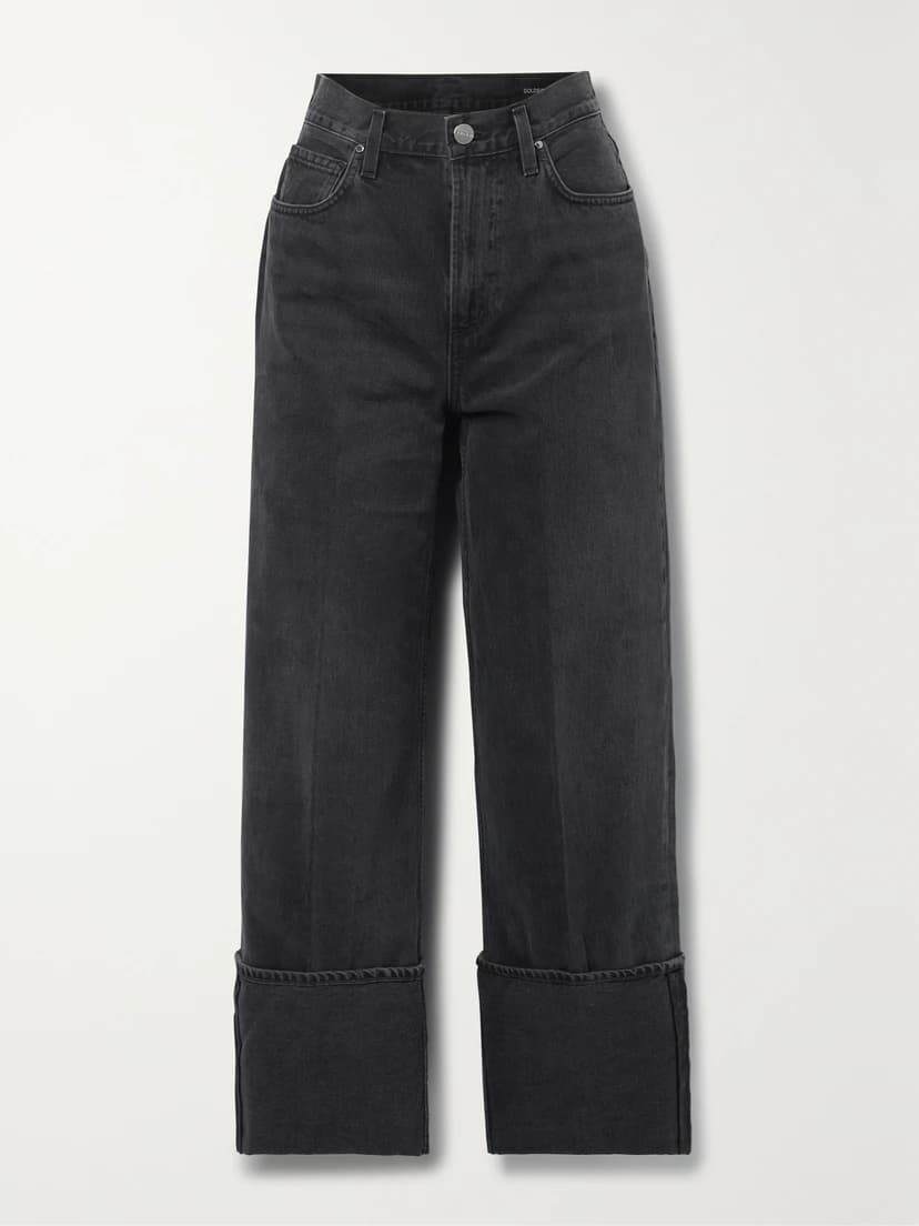 The Astley Distressed High-Rise Wide-Leg Organic Jeans - Image 1