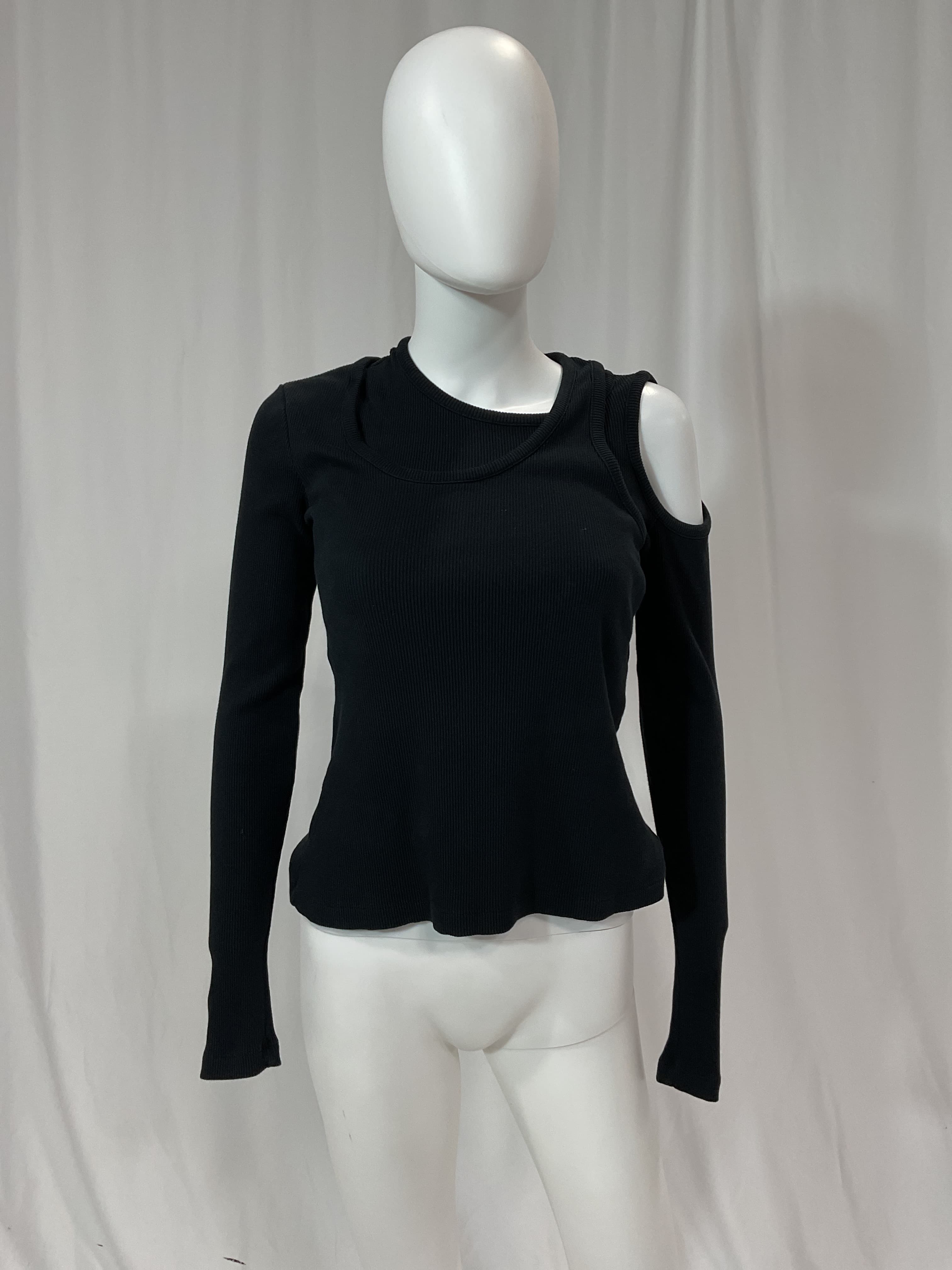 Layered Cutout Ribbed Cotton-Blend Jersey Top - Image 2