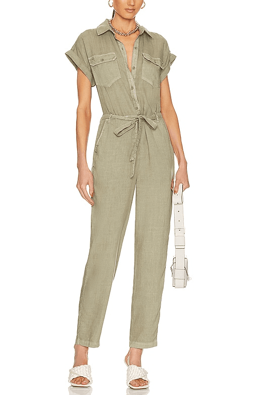 Patch Pocket Jumpsuit In Sea Sage - Image 1