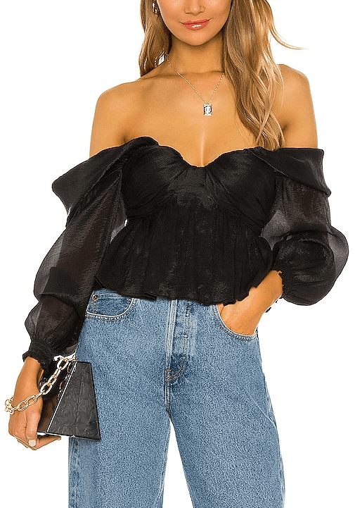 House Of Harlow 1960 X Revolve Burna Blouse In Black - Image 1