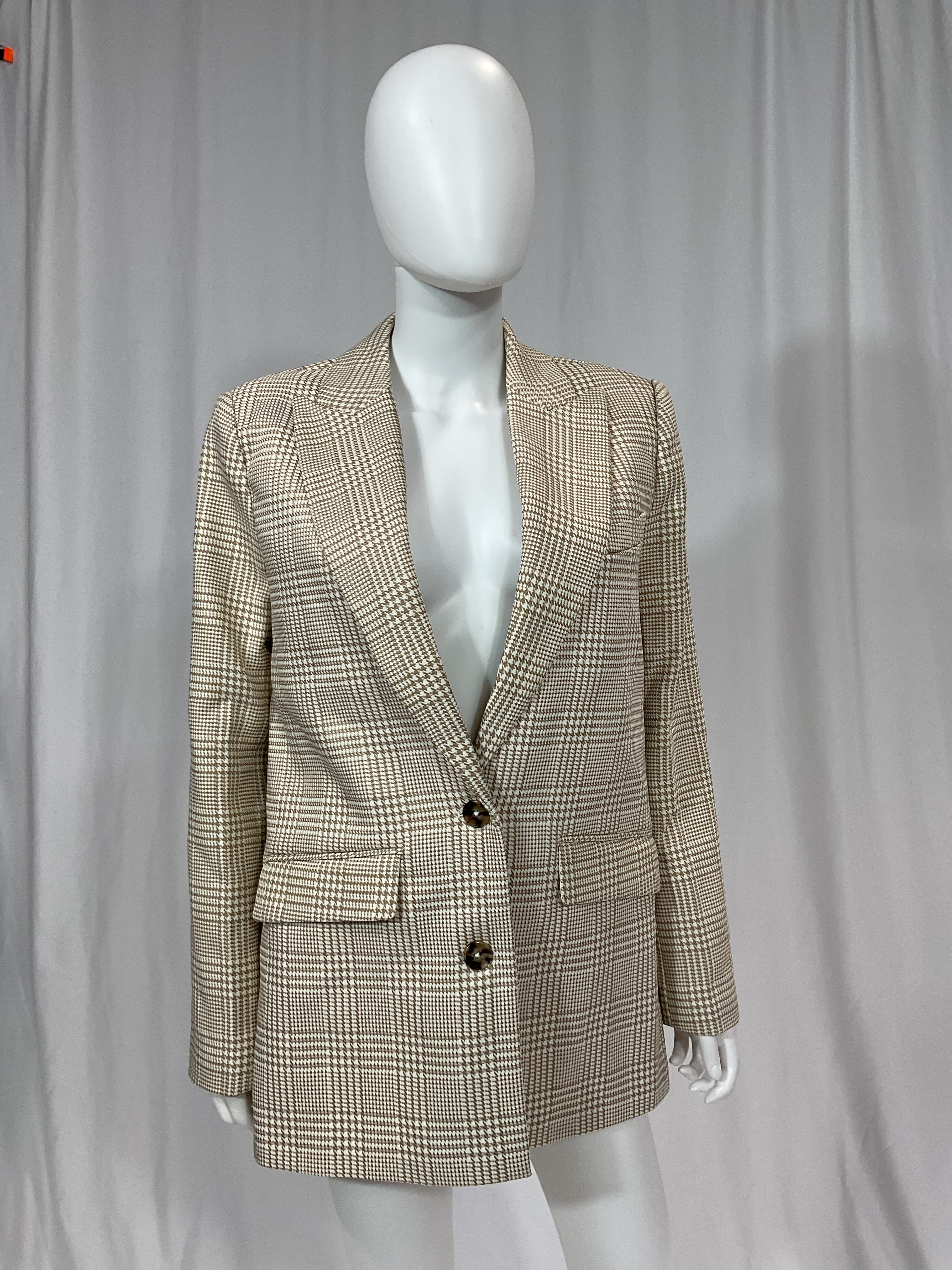 Abigail Blazer In Tan & White - Image 3