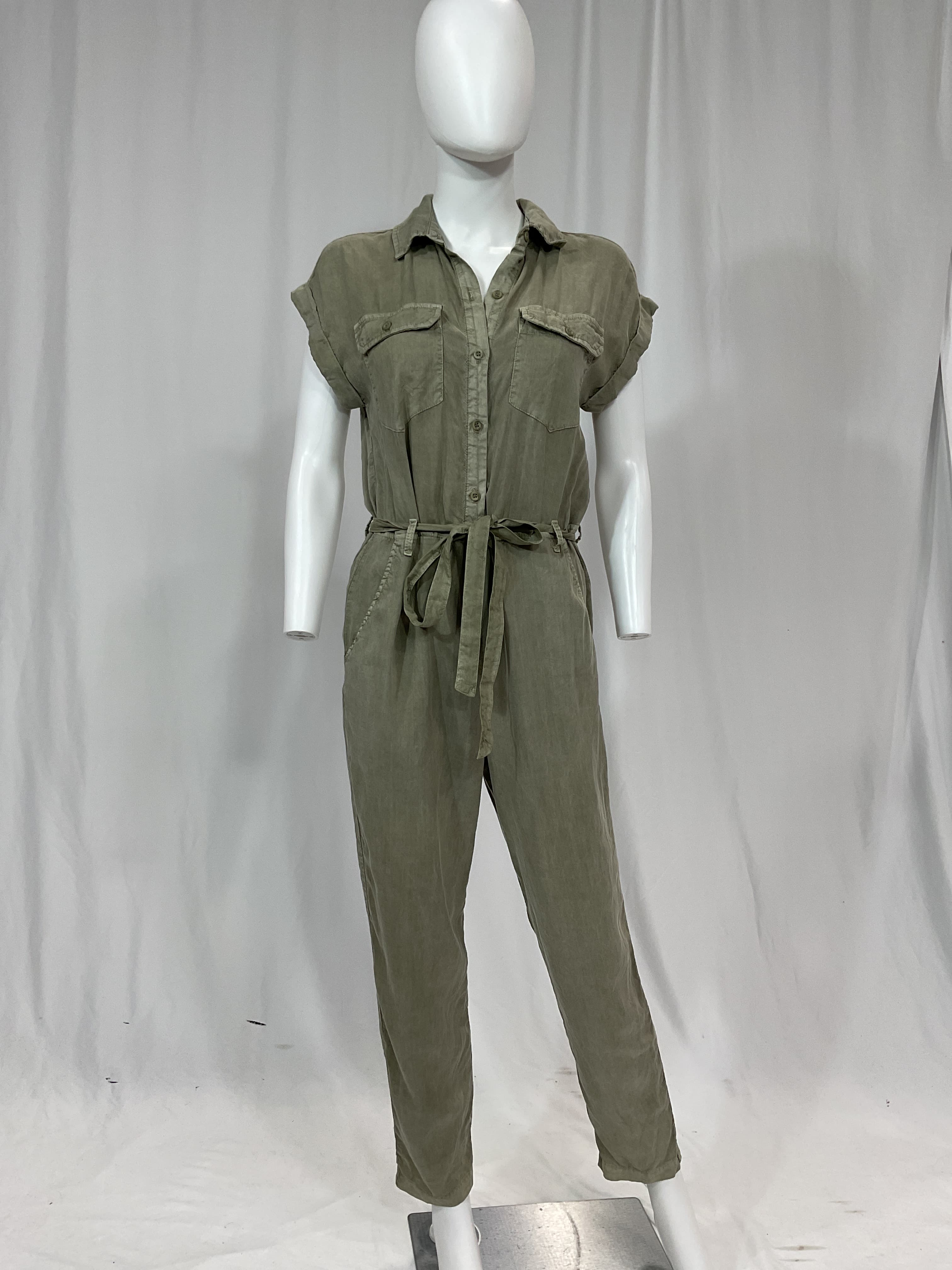 Patch Pocket Jumpsuit In Sea Sage - Image 4