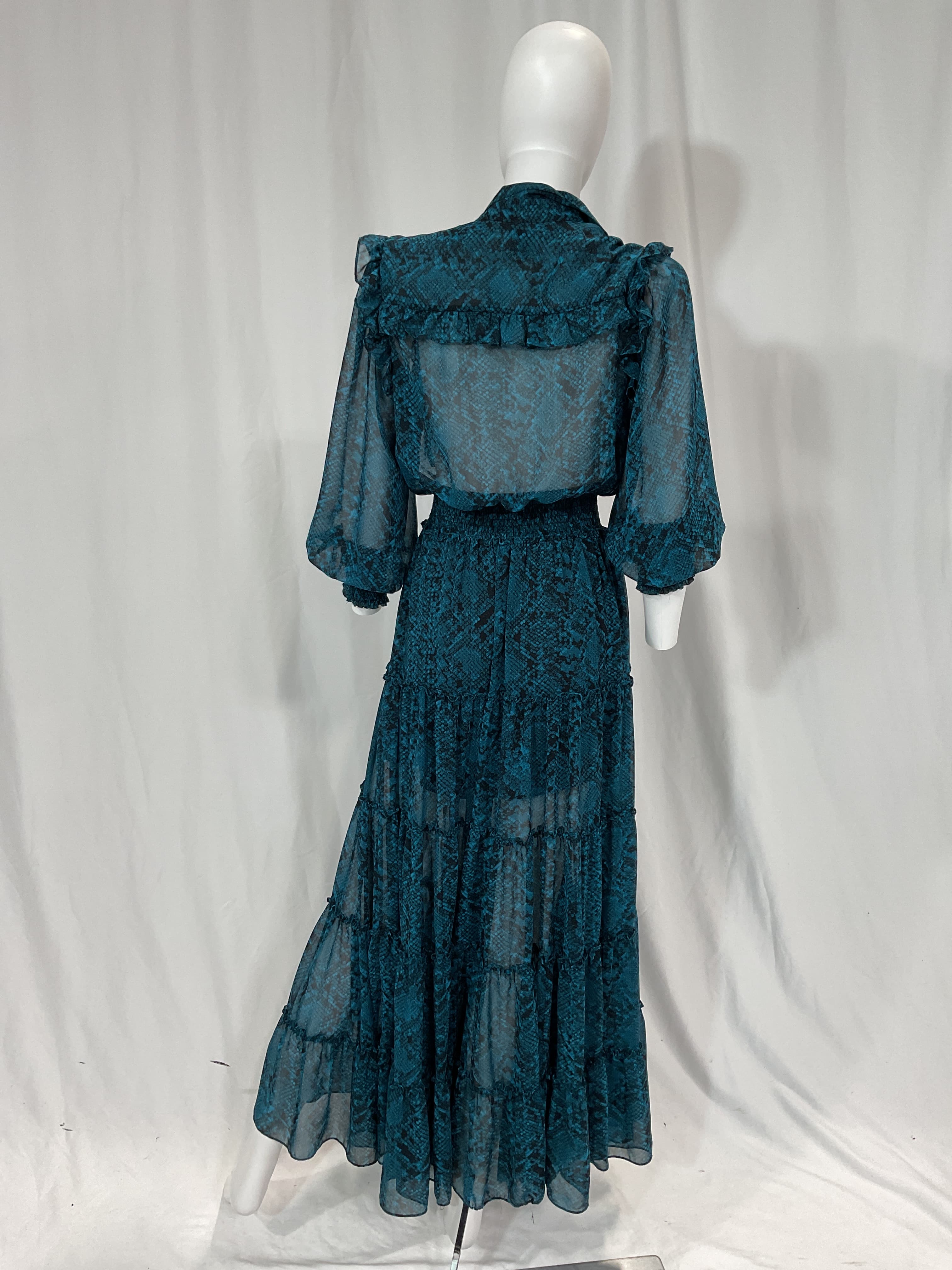 Aydeniz Dress In Snake Teal - Image 3