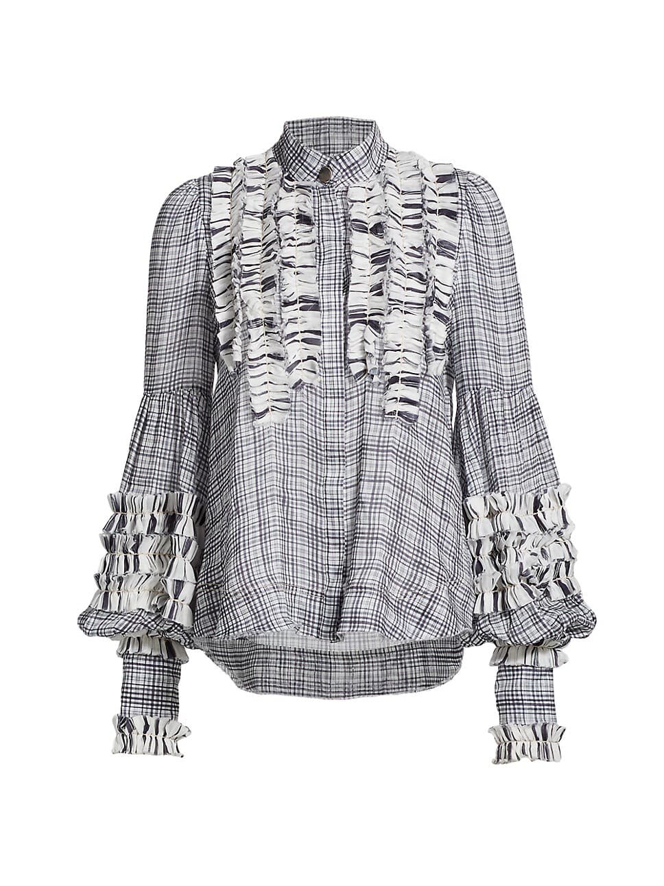 Memento Plaid Ruffle Blouse - Image 1