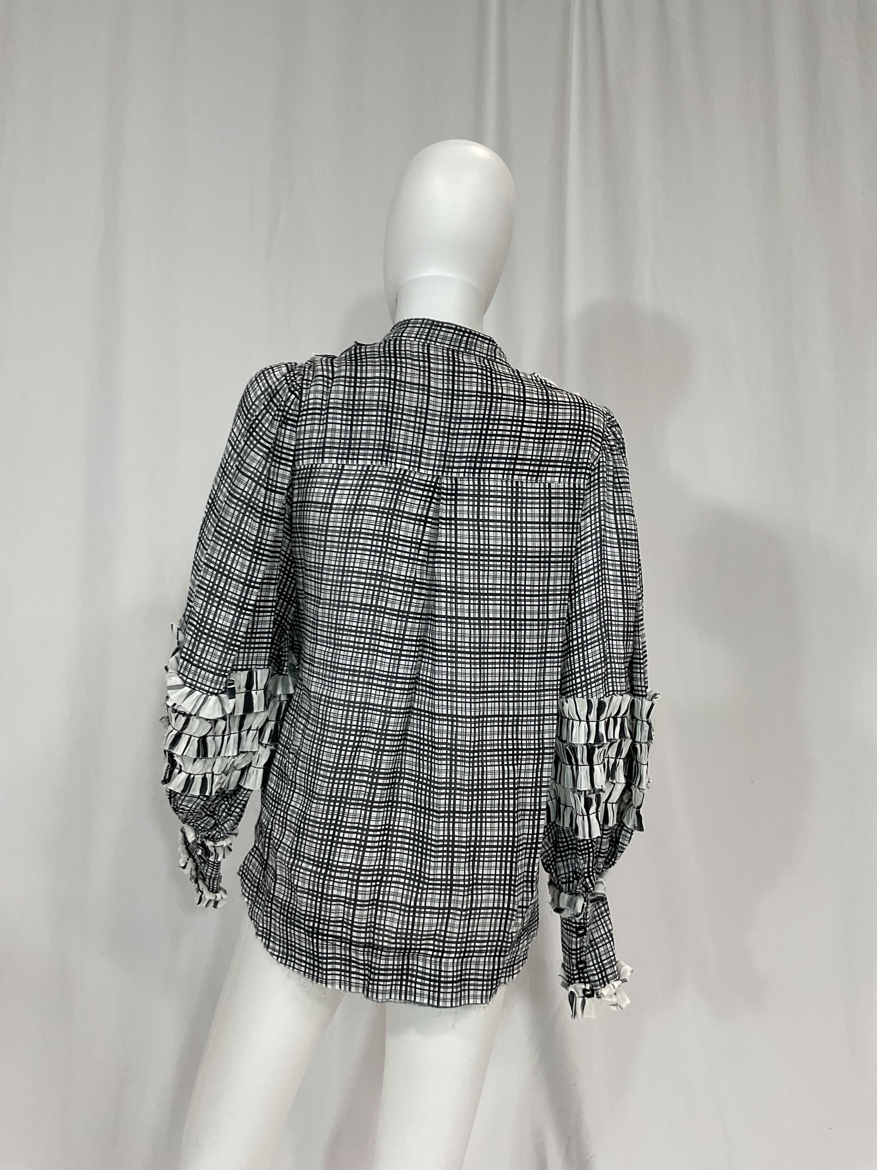 Memento Plaid Ruffle Blouse - Image 4