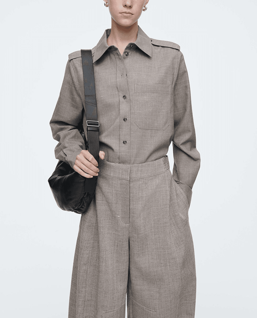 Epaulet-Detail Wool Shirt - Image 1
