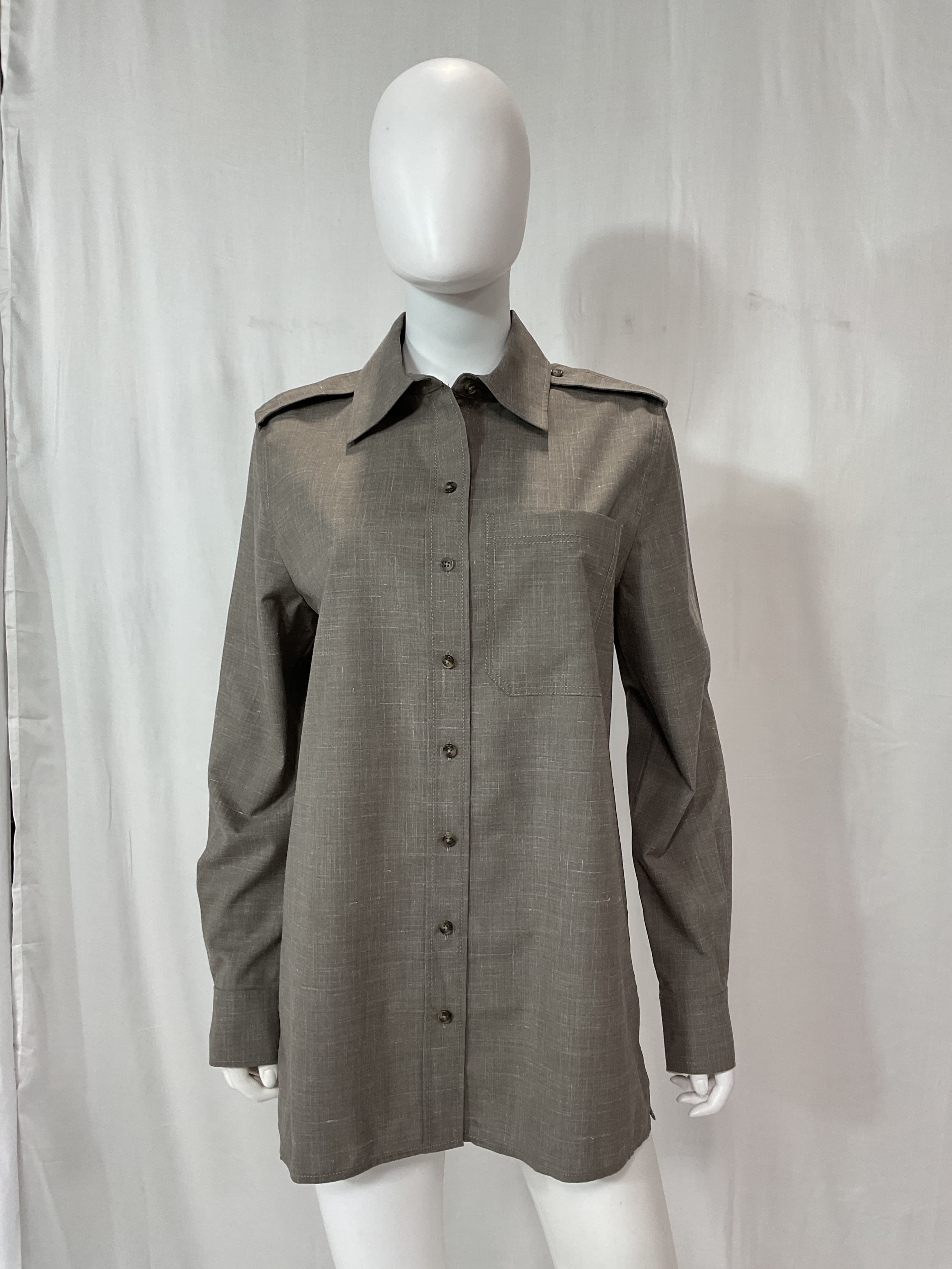 Epaulet-Detail Wool Shirt - Image 3